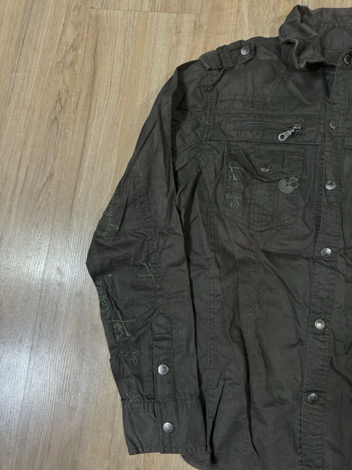 If Six Was Nine × In The Attic × Japanese Brand In the attic embroidery skulls zipper wired collar shirt Size US L / EU 52-54 / 3 - 5 Thumbnail