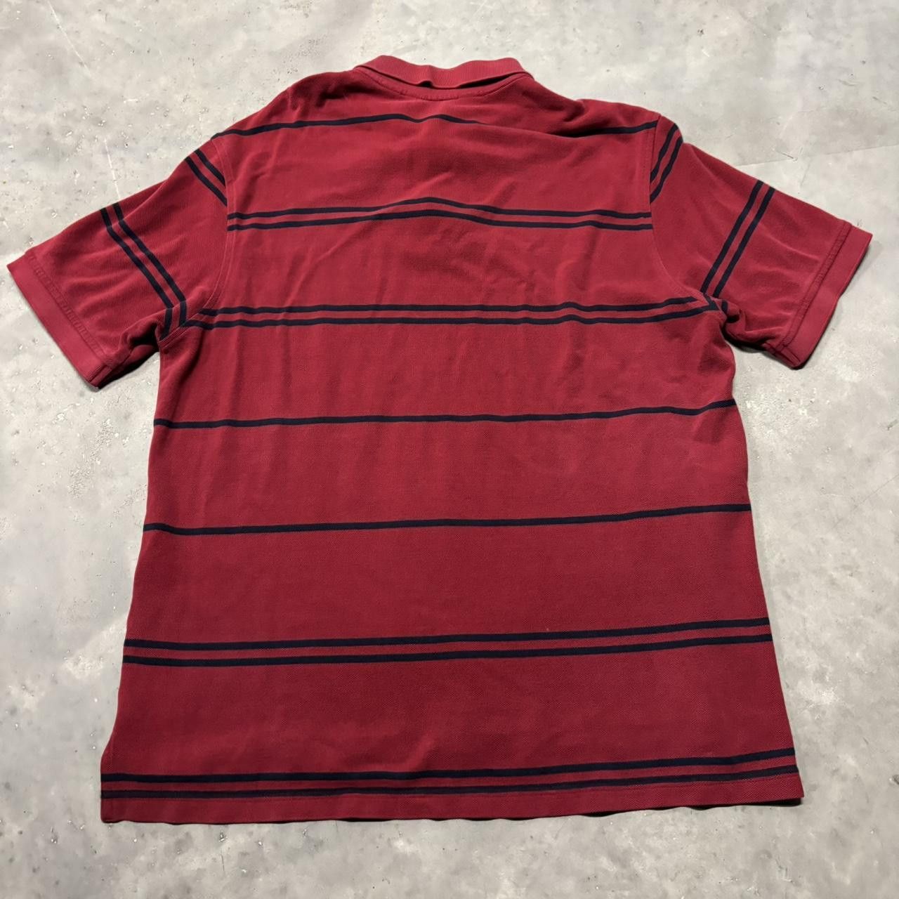Japanese Brand × Vintage Crazy Vintage Y2K/2000s Red Striped Essential Polo Shirt! Size US L / EU 52-54 / 3 - 4 Thumbnail