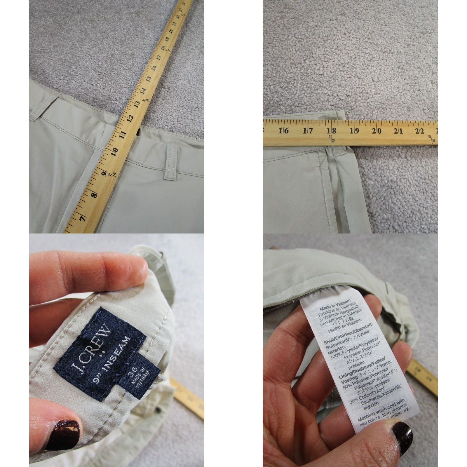 J.Crew J.CREW Shorts Mens 36 Beige Lightweight 9" Chino Casual, Travel, Workwear Cotton Polyester - Read Size US 36 / EU 52 - 8 Thumbnail