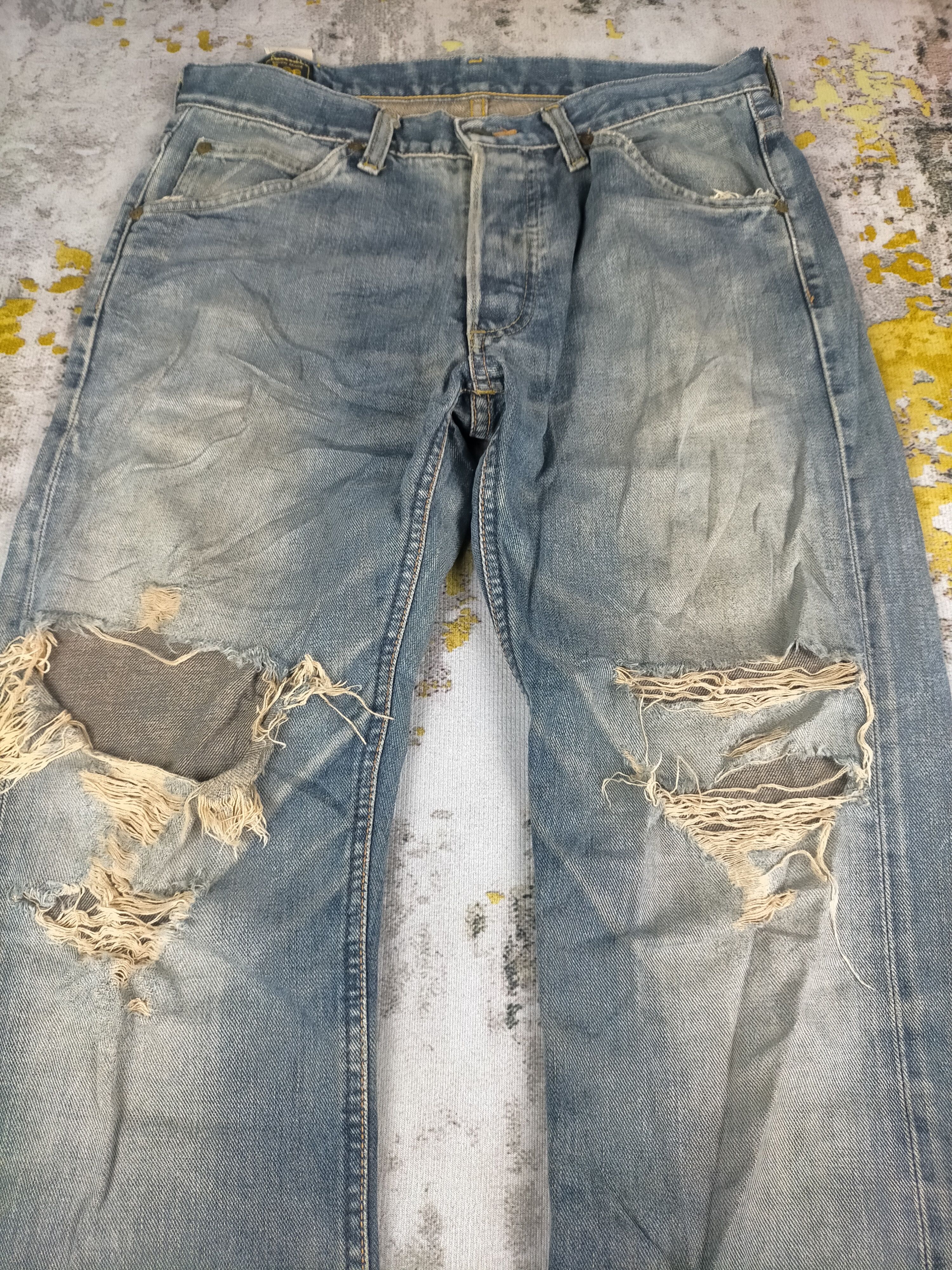 Lee 🔥 Vintage 80s Lee Riders Half Selvedge Distressed Jeans Size US 30 / EU 46 - 3 Thumbnail
