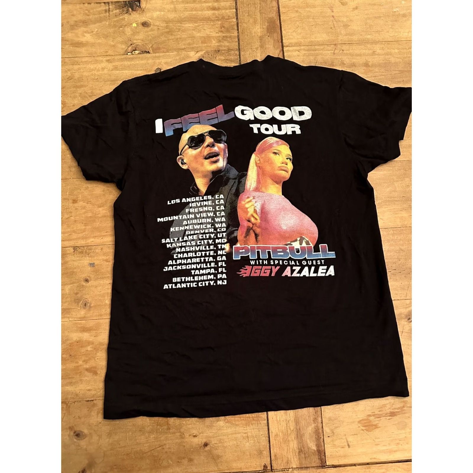 Vintage Pitbull x Iggy Izalea 2021 I Feel Good Tour Concert T-Shirt Men’s Medium Black M Shirt Mens Tour T-Shirt Size US M / EU 48-50 / 2 - 4 Thumbnail