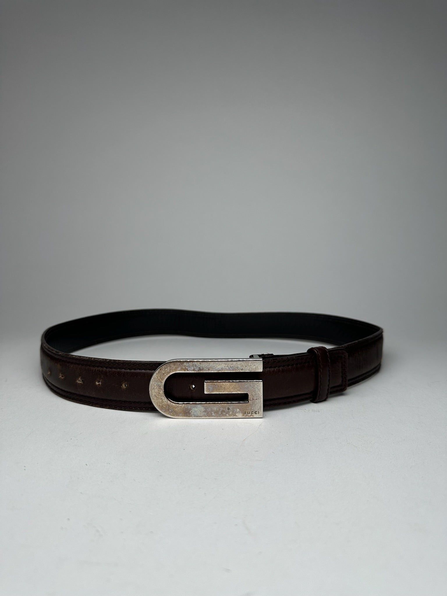 Gucci Vintage Leather belt brown Size ONE SIZE - 1 Thumbnail