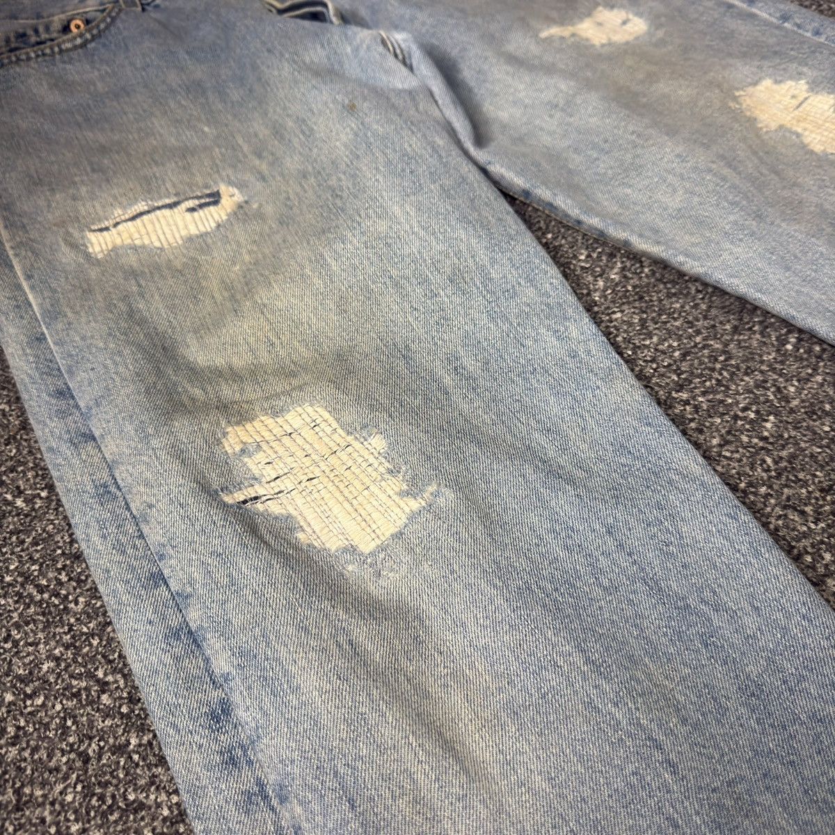Levi's Vintage y2k Levis 501 Straight Cut Distressed Denim W34 Size US 34 / EU 50 - 6 Thumbnail