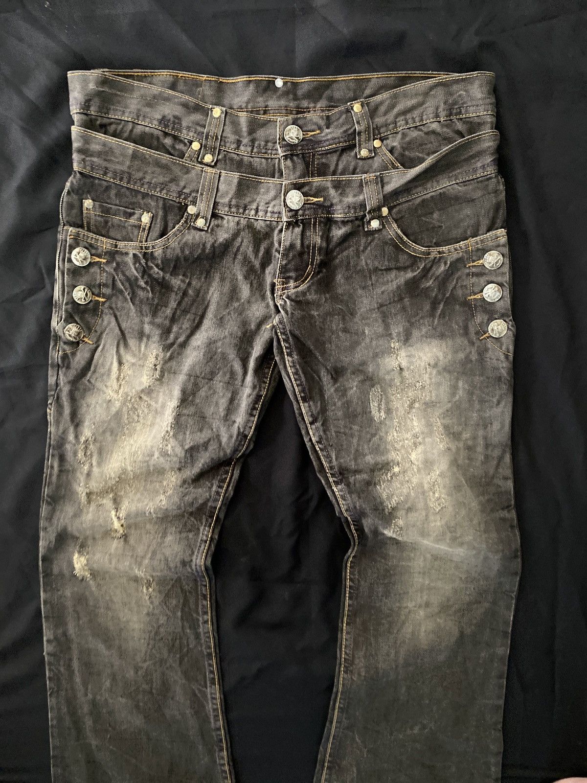 K-Two Studios Japanese Double Waist Flared Seditionaries Jeans Size US 33 - 6 Thumbnail