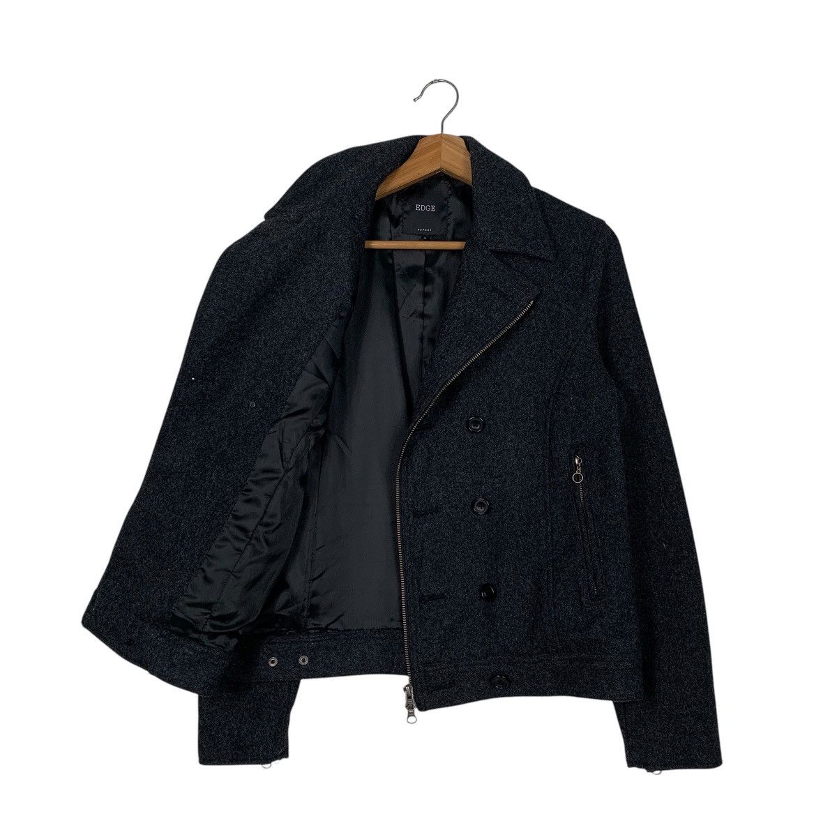 Japanese Brand Japanese Brand Edge Double Colar Motorcycle Wool Jacket Size US M / EU 48-50 / 2 - 9 Thumbnail