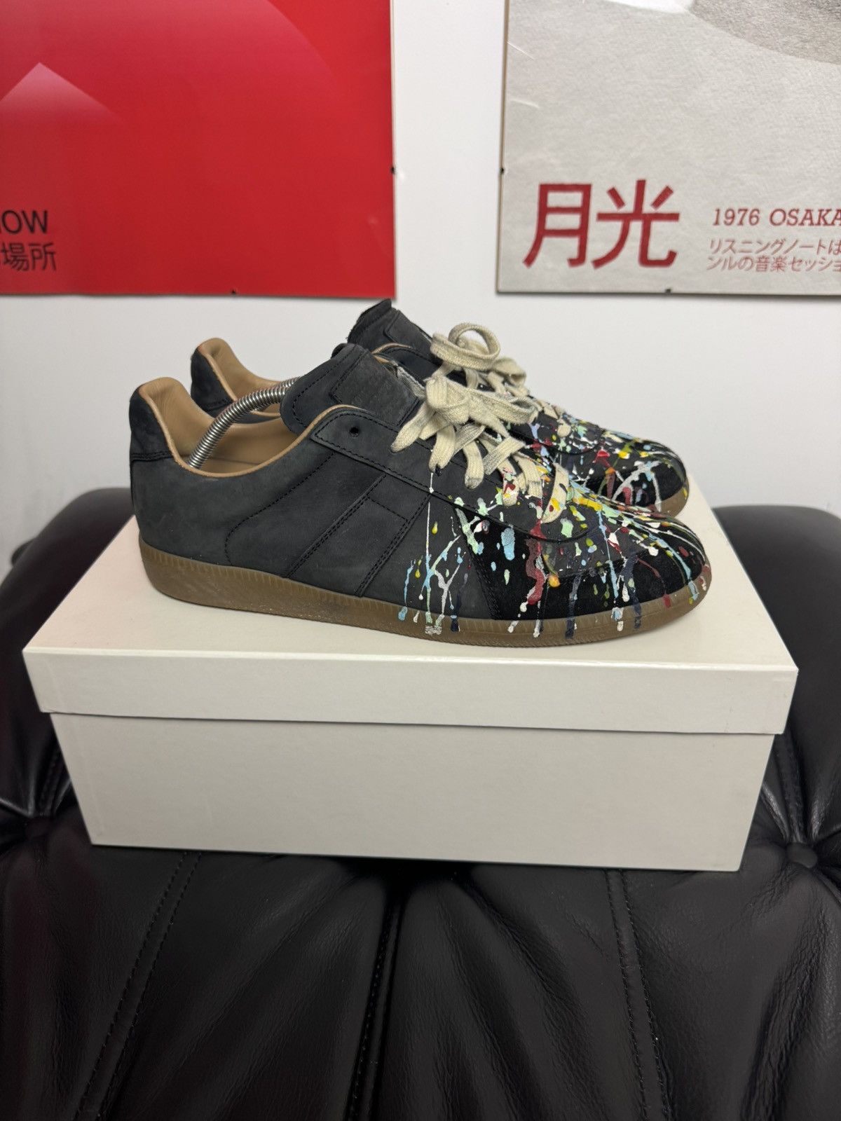 Maison Margiela Paint Splatter GATS Designer Low Top Rare