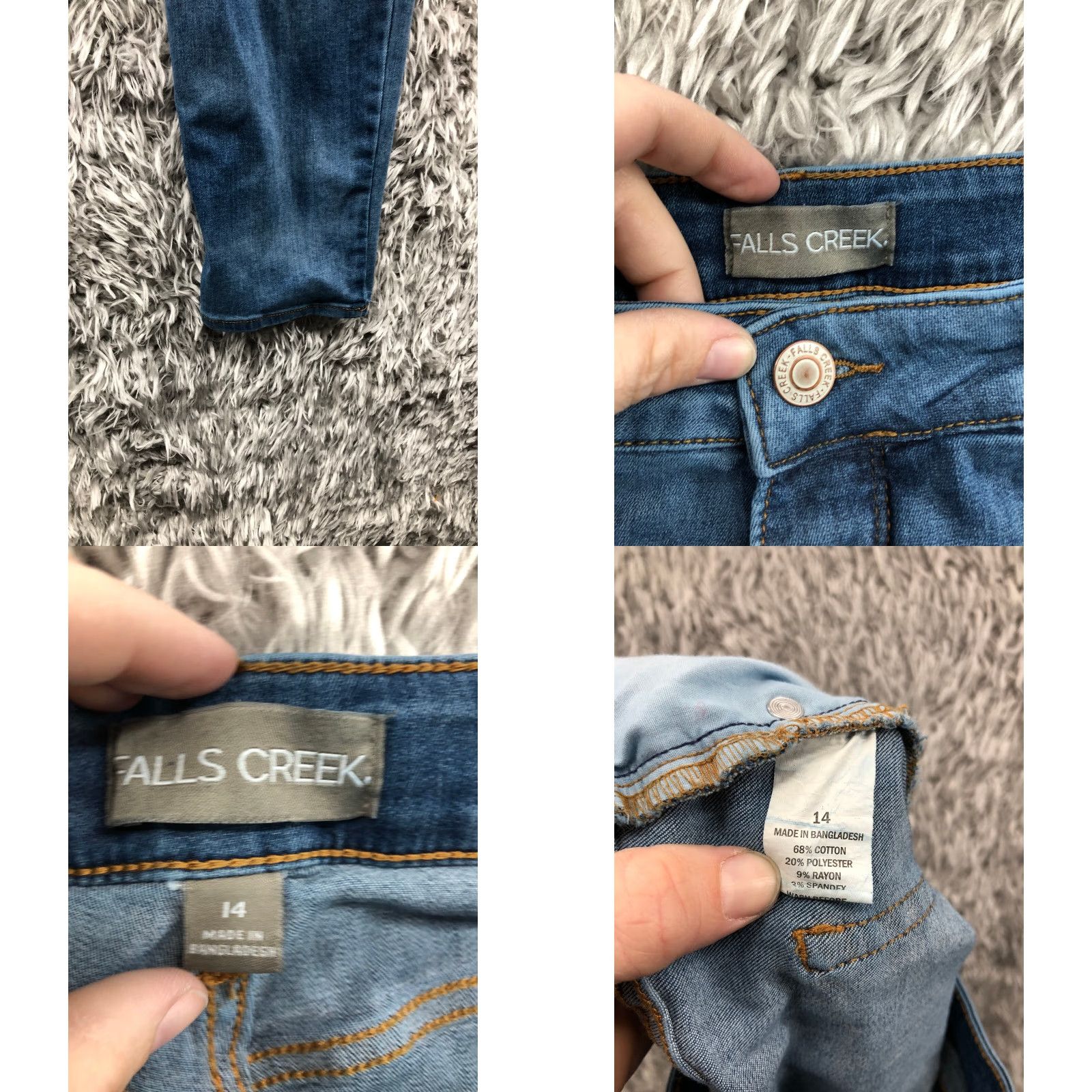 Vintage Falls Creek Jeans Skinny Size 14 Womens High Rise Dark Wash Denim Blue Size 36" / US 14 / IT 50 - 8 Thumbnail