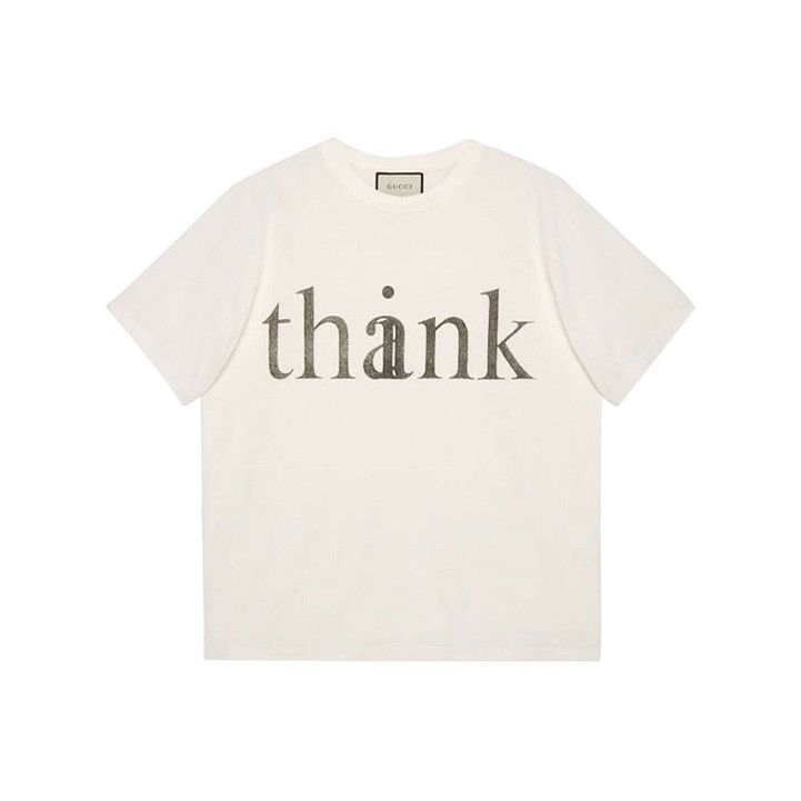Gucci Gucci "thank" Logo Print T-Shirt Size M Size US M / EU 48-50 / 2 - 1 Thumbnail