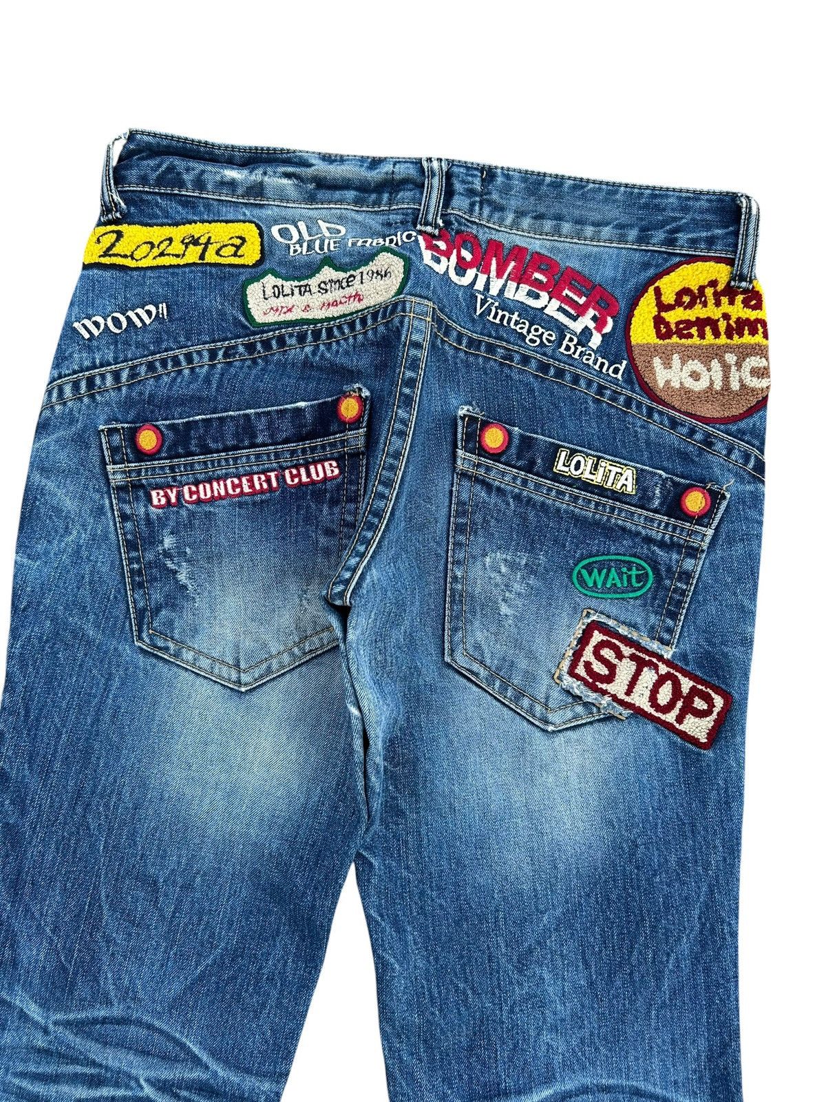 Kapital Yoshitomo Nara Lolita Vintage Distressed Denim Jeans Size US 32 / EU 48 - 3 Thumbnail