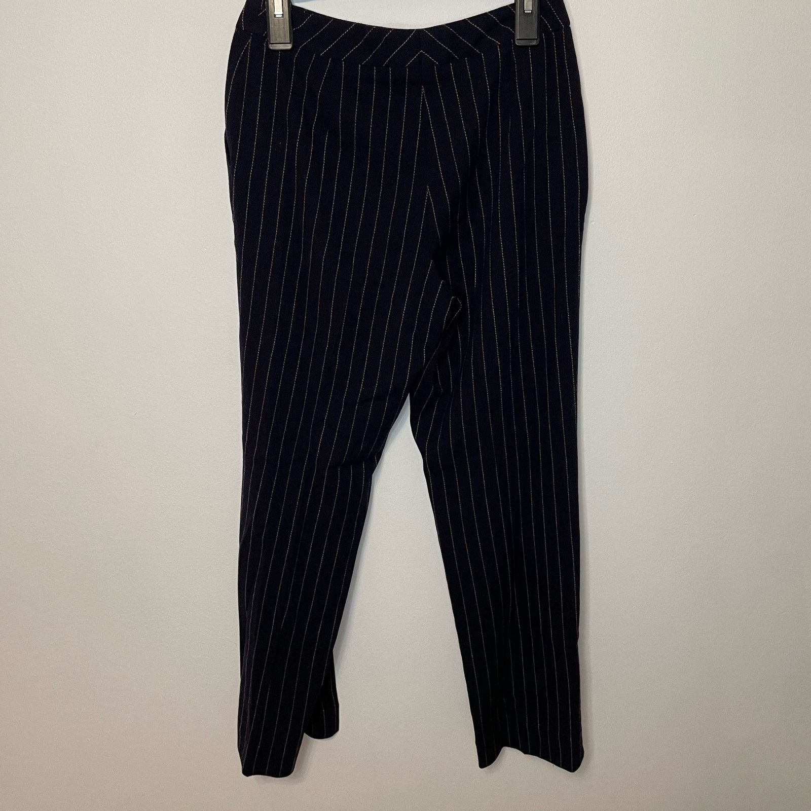 Escada Escada Blue Stiped Pant 38 Women Wool Business Casual Career Size 30" / US 8 / IT 44 - 5 Thumbnail