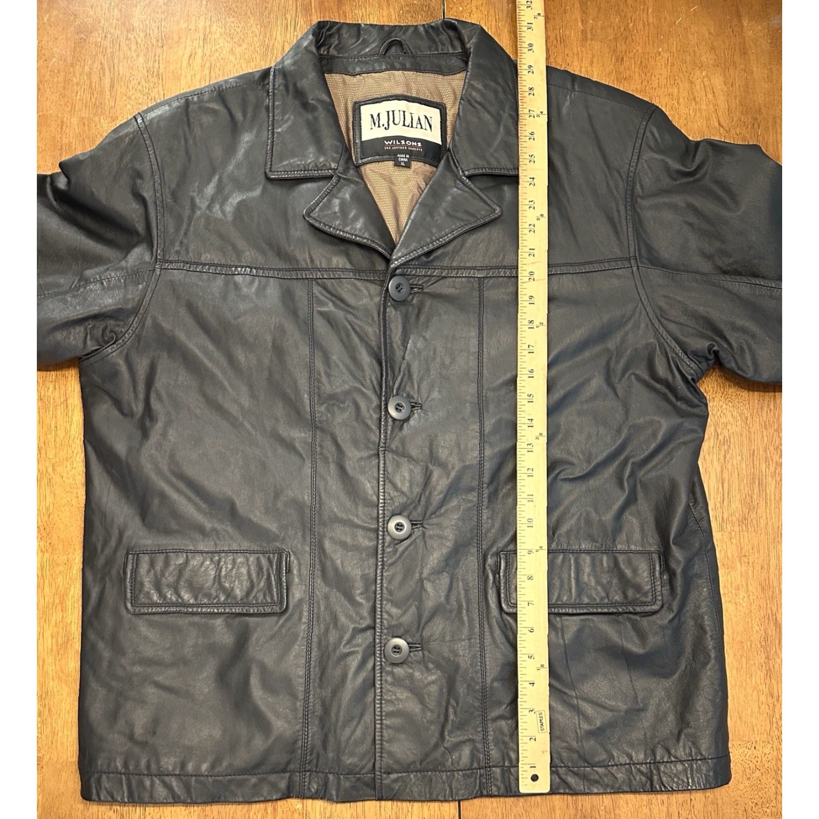 Wilson VINTAGE Wilson Leather Jacket XL Men Black Button Up Thinsulate Lined Inside Pockets Retro Size US XL / EU 56 / 4 - 7 Thumbnail