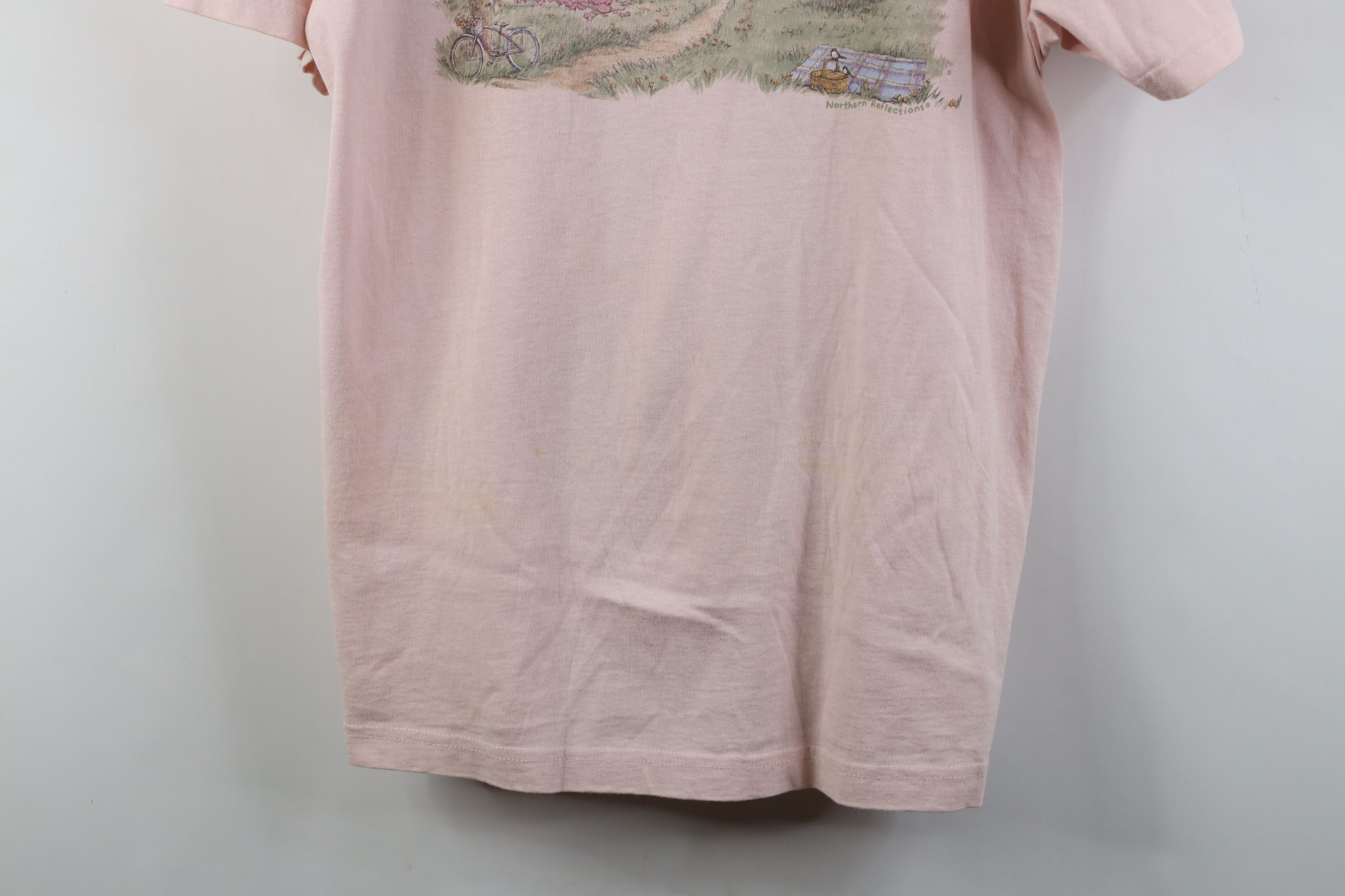 Vintage Vintage 90s Streetwear Country Farm Field T-Shirt Pink Size L / US 10 / IT 46 - 3 Thumbnail