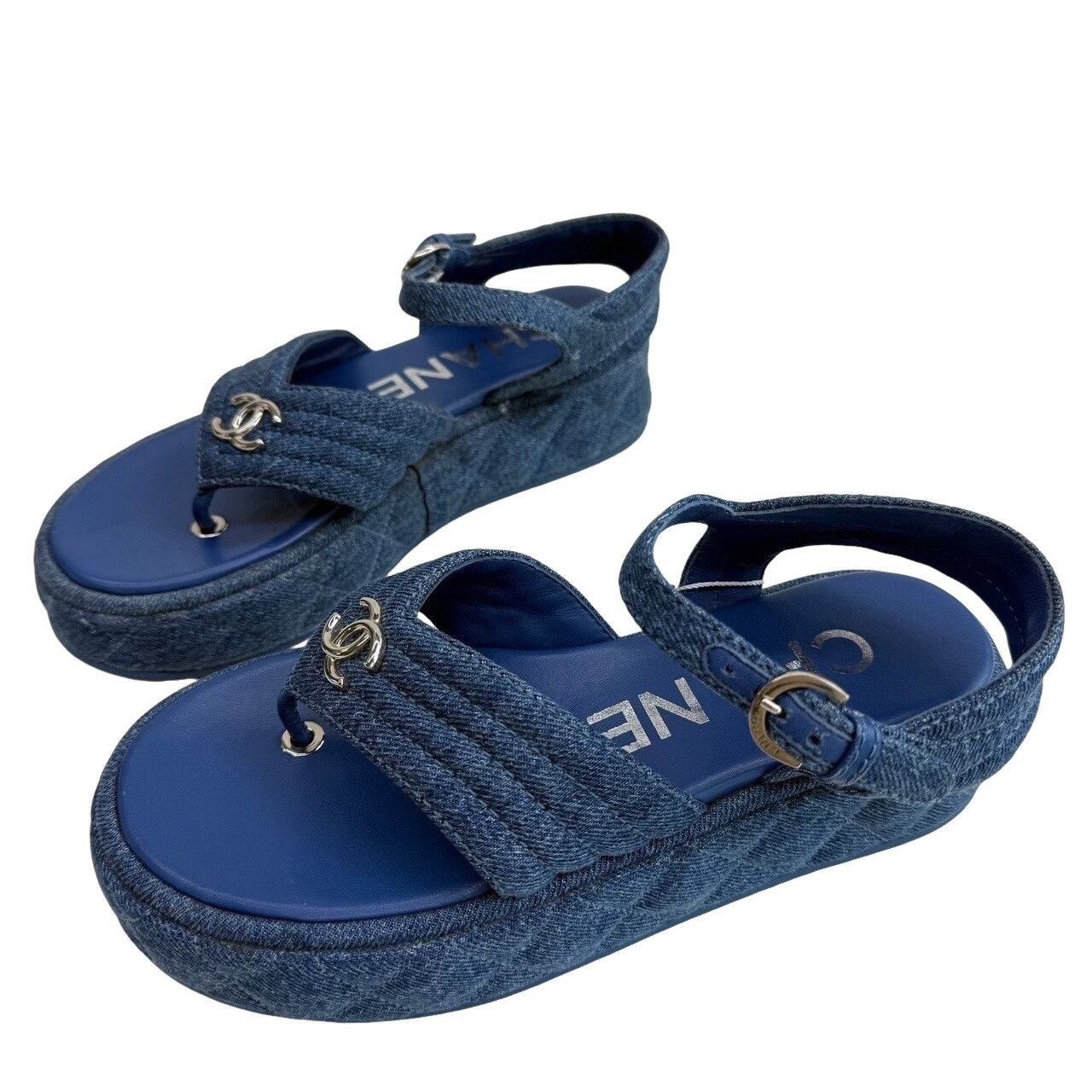 Chanel Chanel Quilted Denim Thong Sandals Size 36 Size US 6 / IT 36 - 1 Thumbnail