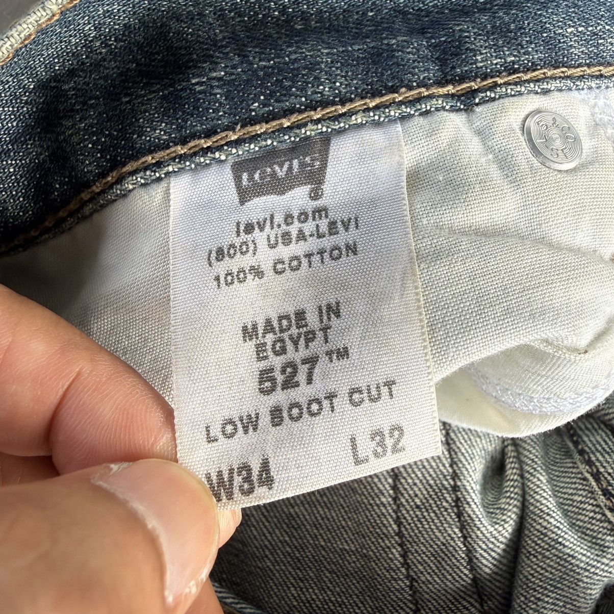 Levi's Vintage Clothing W34x28 Vintage Levi's 527 Low Bootcut Faded Denim Jean Size US 34 / EU 50 - 15 Thumbnail