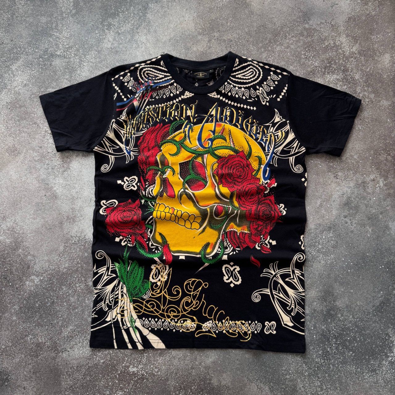 Christian Audigier Christian Audigier (Ed Hardy) Rhinestones Y2K T-Shirt Size US L / EU 52-54 / 3 - 1 Thumbnail