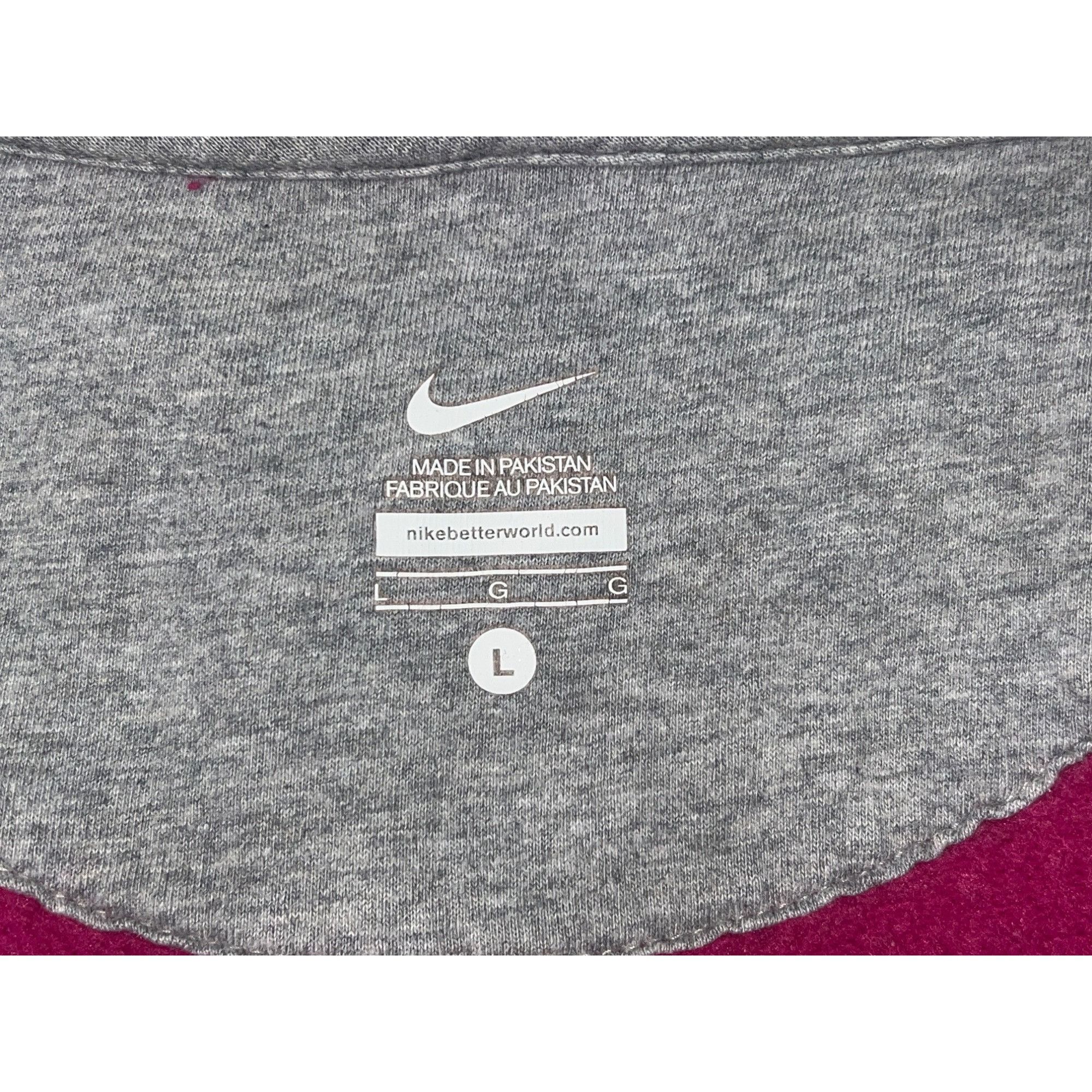Nike Nike Womens Pink Full-Zip Hoodie Sweatshirt L Cotton Blend C Size L / US 10 / IT 46 - 3 Thumbnail