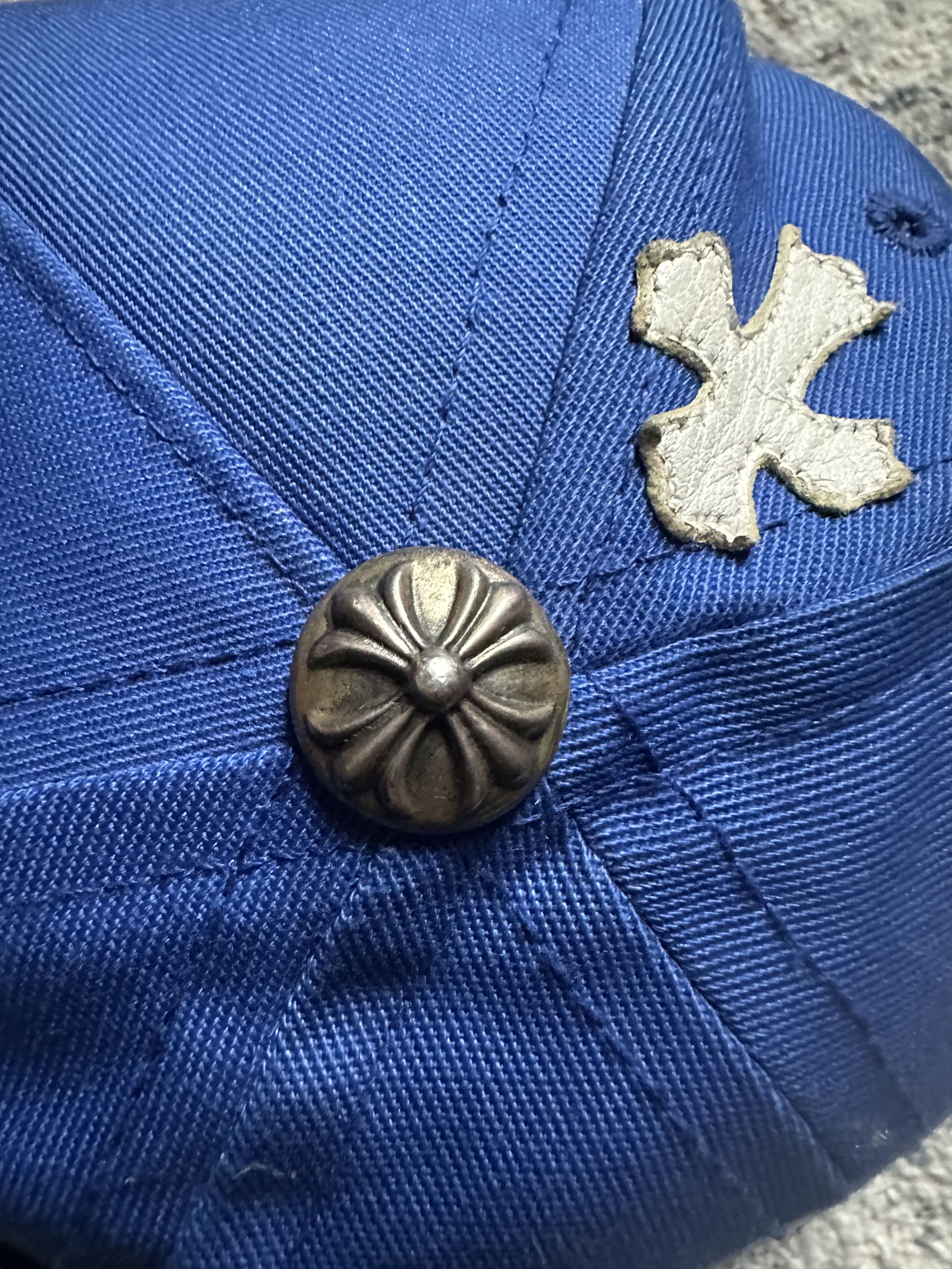 Chrome Hearts Chrome Hearts - Leather Cross Patch - Blue Baseball Hat Size ONE SIZE - 10 Thumbnail