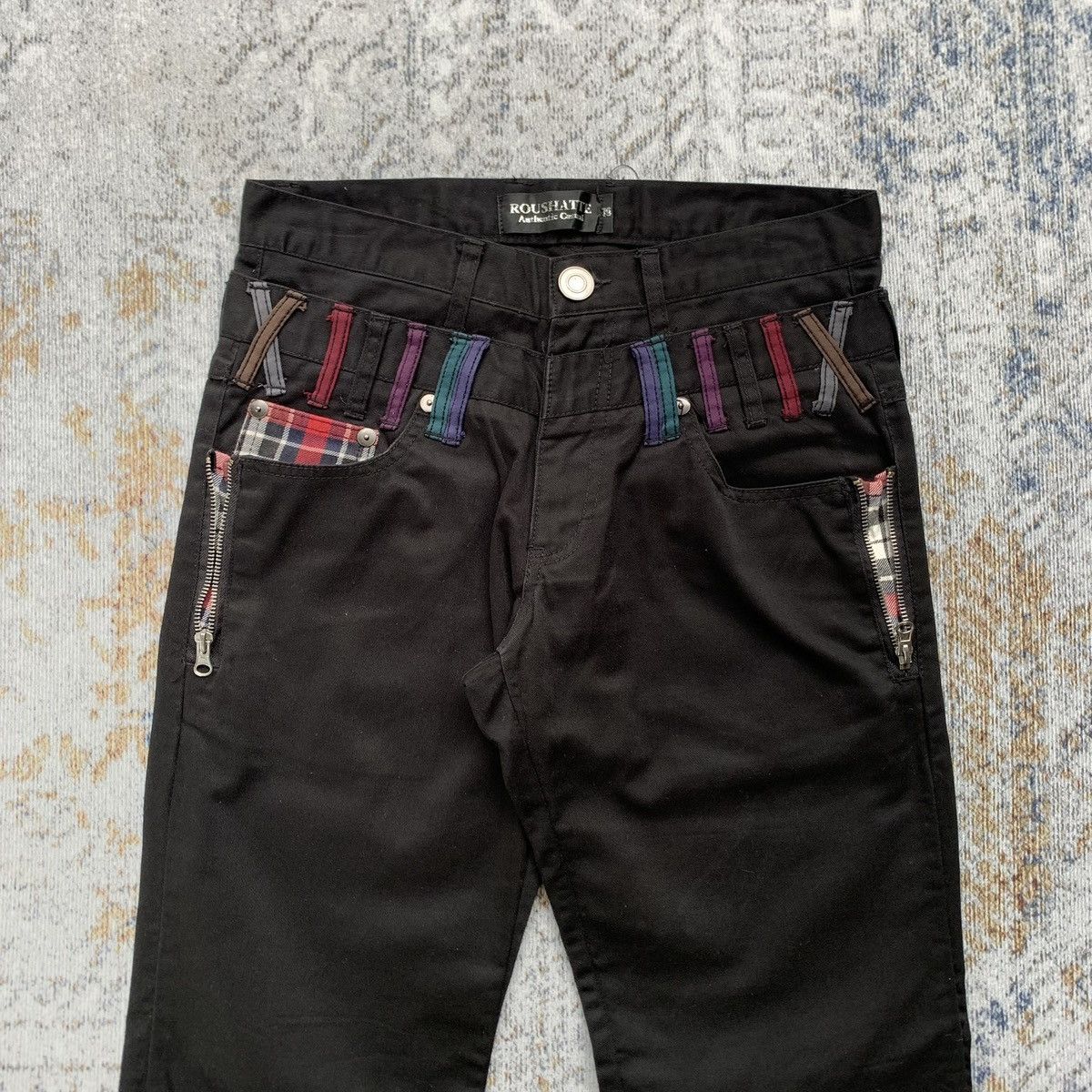 Japanese Brand 2000s Japanese Brand Roushate Multi Zipper Double Waist Pant Size US 30 / EU 46 - 4 Thumbnail