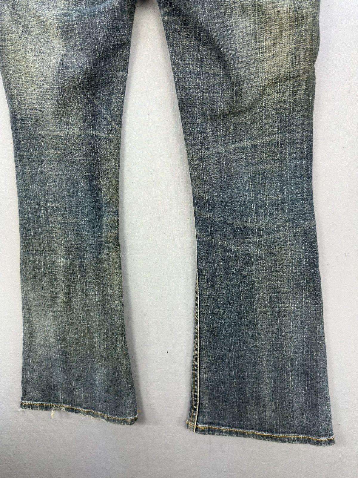 If Six Was Nine B.C.B.G Cross Skull Distressed Flared Jeans Size US 33 - 8 Thumbnail