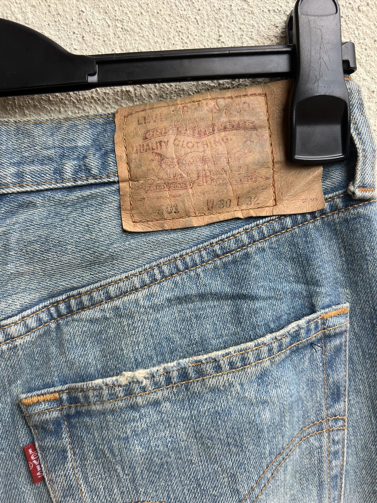 Levi's Vintage 2002 Levi’s 501 Fade Denim Patchwork Jeans Size US 30 / EU 46 - 18 Thumbnail