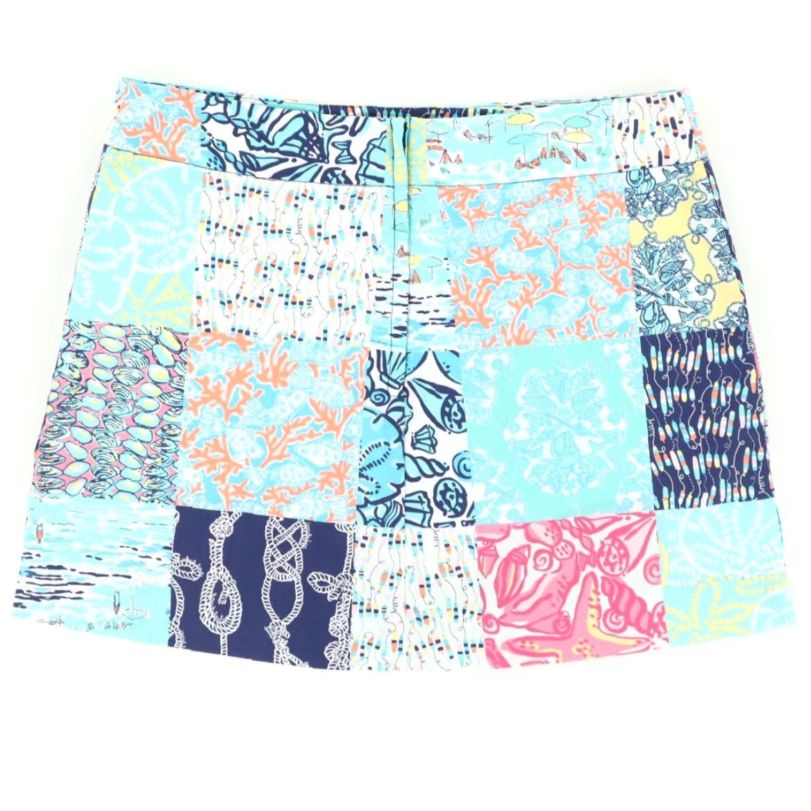 Lilly Pulitzer Lilly Pulitzer Pattern Patch Lined Cotton Twill Skirt Multi-Colored All Over Print Women's 4 Size 27" / US 4 / IT 40 - 4 Thumbnail