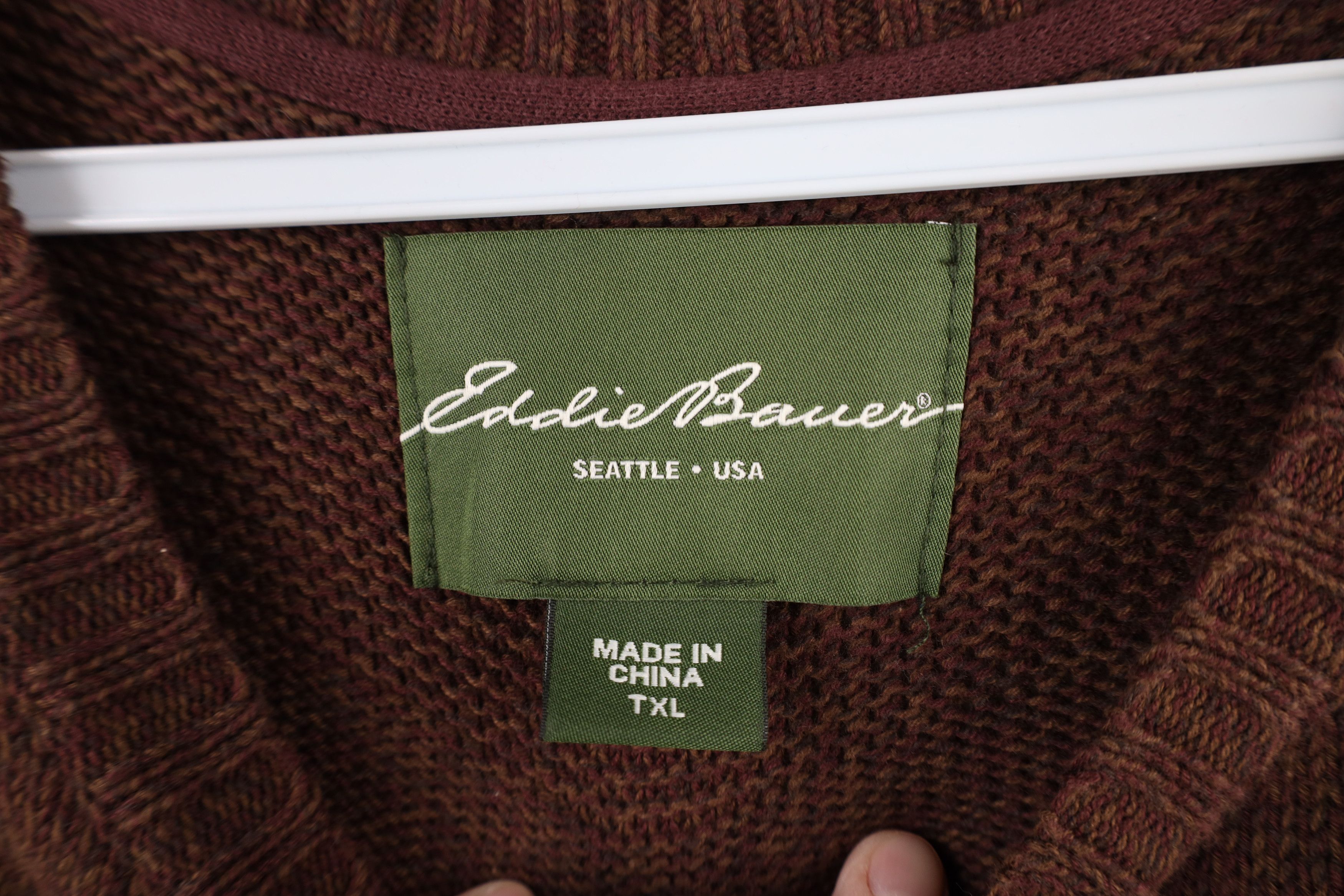 Eddie Bauer × Vintage Vintage Eddie Bauer Ribbed Knit Crewneck Sweater Brown Size US XL / EU 56 / 4 - 7 Thumbnail