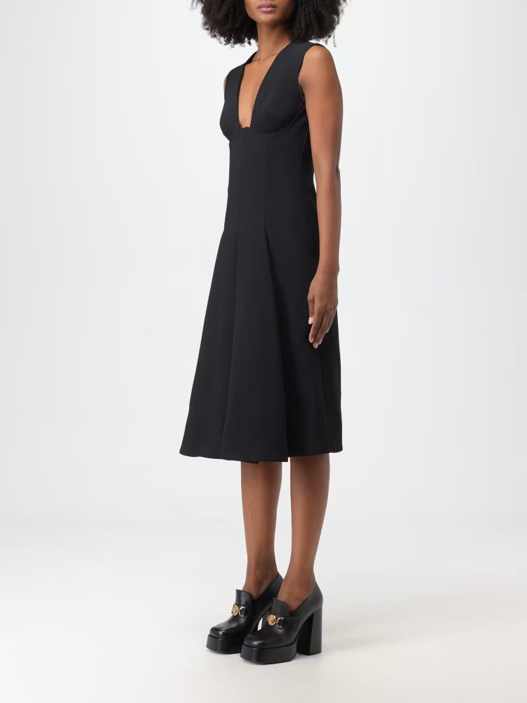 Versace o1y0226 Midi Dress in Black Size M / US 6-8 / IT 42-44 - 3 Thumbnail
