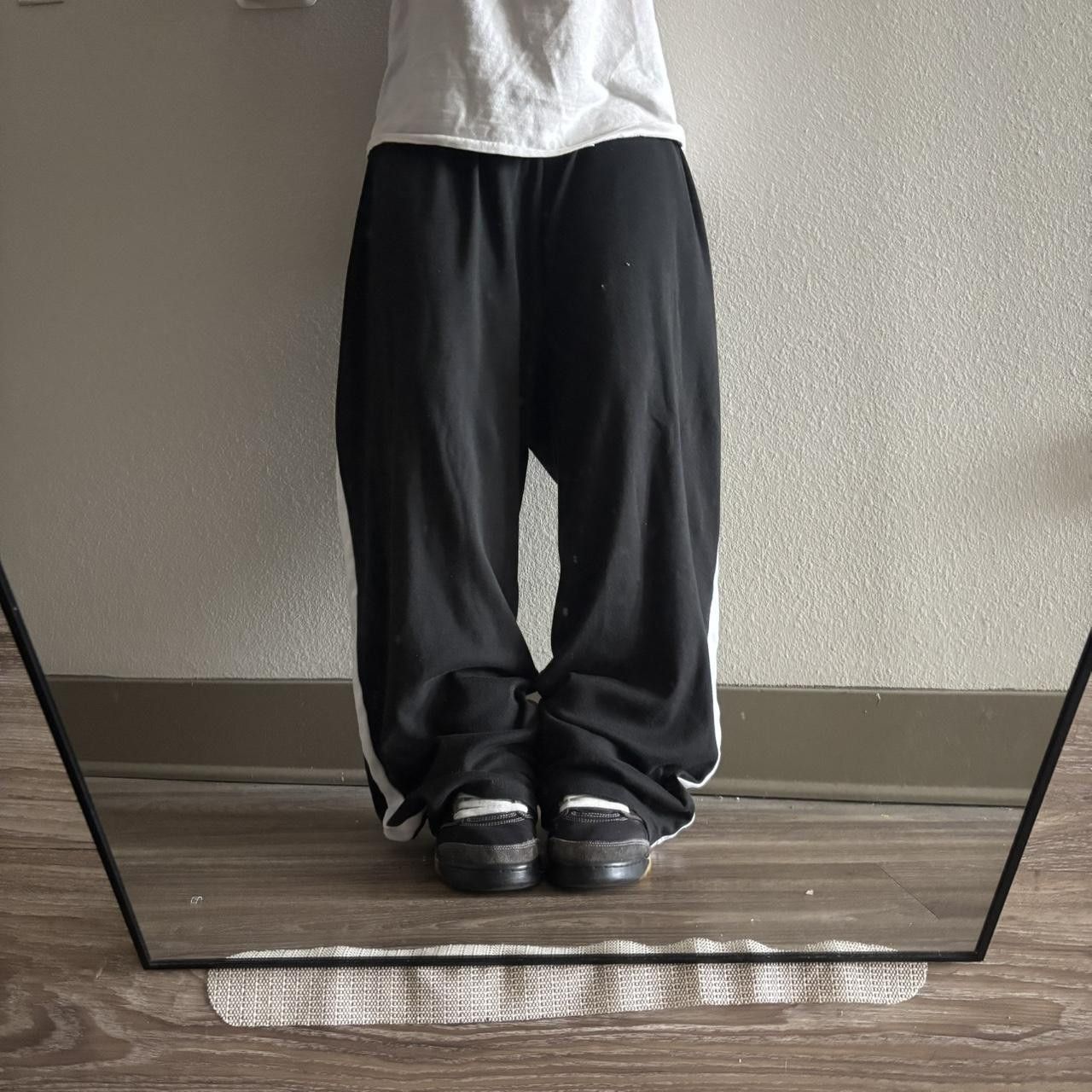 Vintage Crazy Vintage Y2K/2000s Baggy Black White Striped Sweatpants! Fits L Size US 36 / EU 52 - 2 Thumbnail