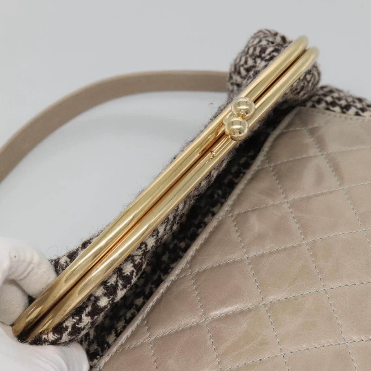 Chanel CHANEL Matelasse Shoulder Bag Wool Gray Gold CC Size ONE SIZE - 10 Thumbnail