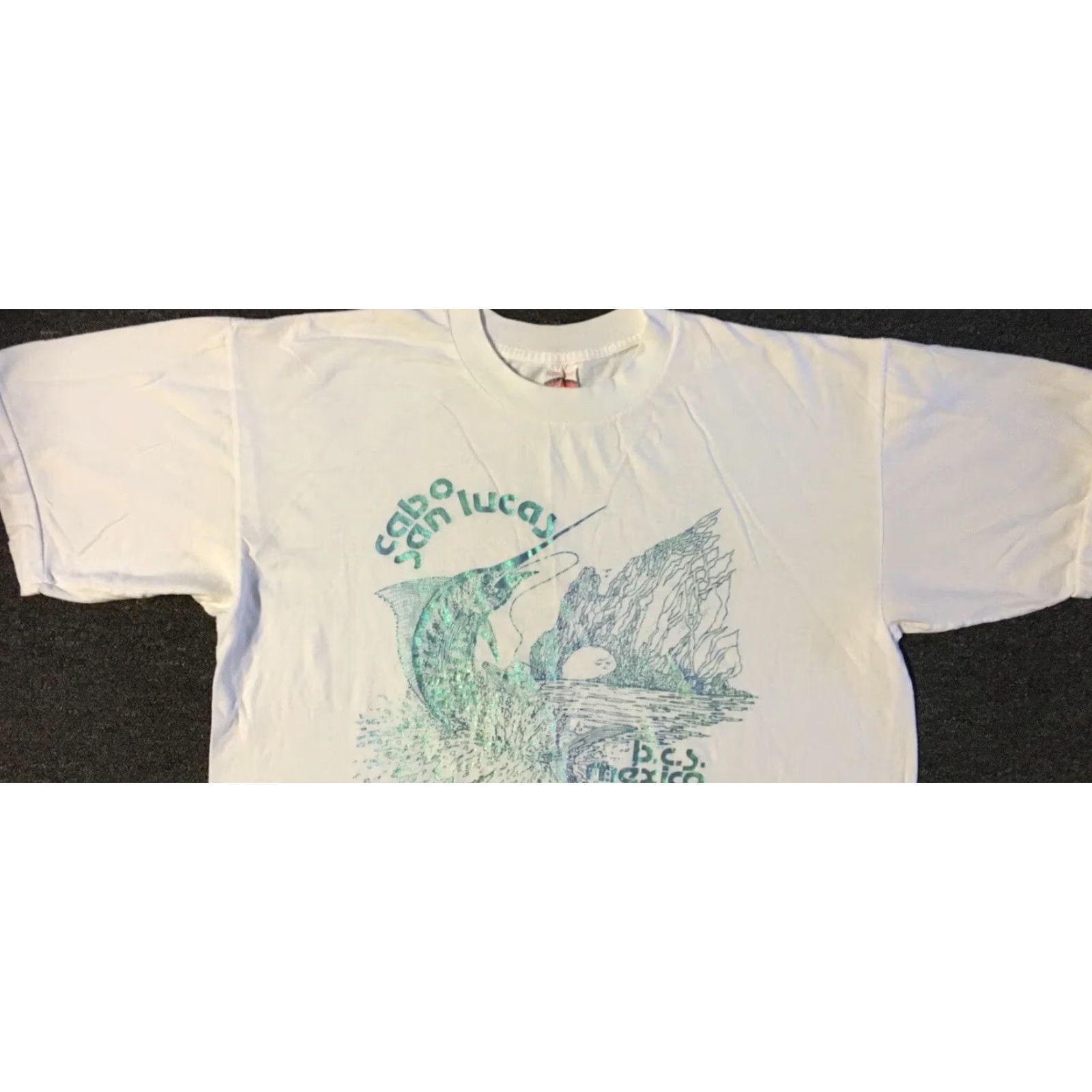 Vintage VINTAGE Cabo Swordfish Shirt M White 90s 80s Beach Tropical Art Grunge Mexico Fish Surf Hawaii Aloha Retro Rock Mens Size US M / EU 48-50 / 2 - 5 Thumbnail