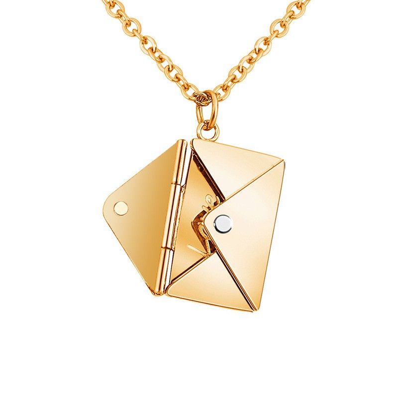 Other Gold Letter Locket Necklace Love You Pendant Gift for Her Size ONE SIZE - 2 Thumbnail