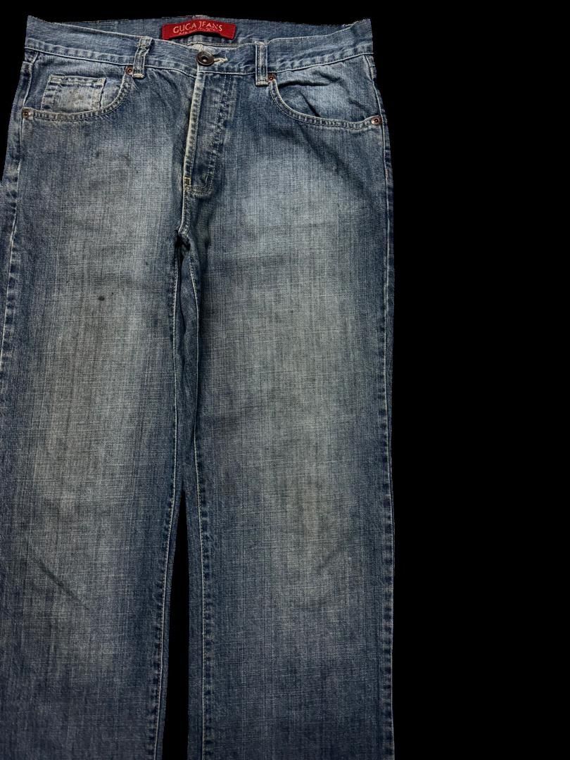 Japanese Brand BAGGY Guga 🇯🇵 Jeans Rusty Mudwash Sick Style Distressed Jean Size US 33 - 5 Thumbnail