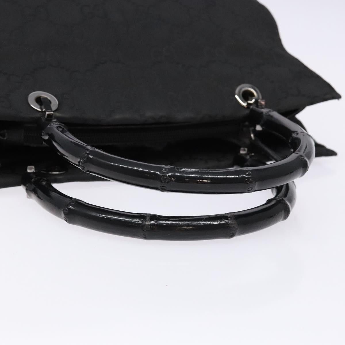 Gucci GUCCI GG Canvas Bamboo Hand Bag Nylon Black Silver 002 002 Size ONE SIZE - 7 Thumbnail