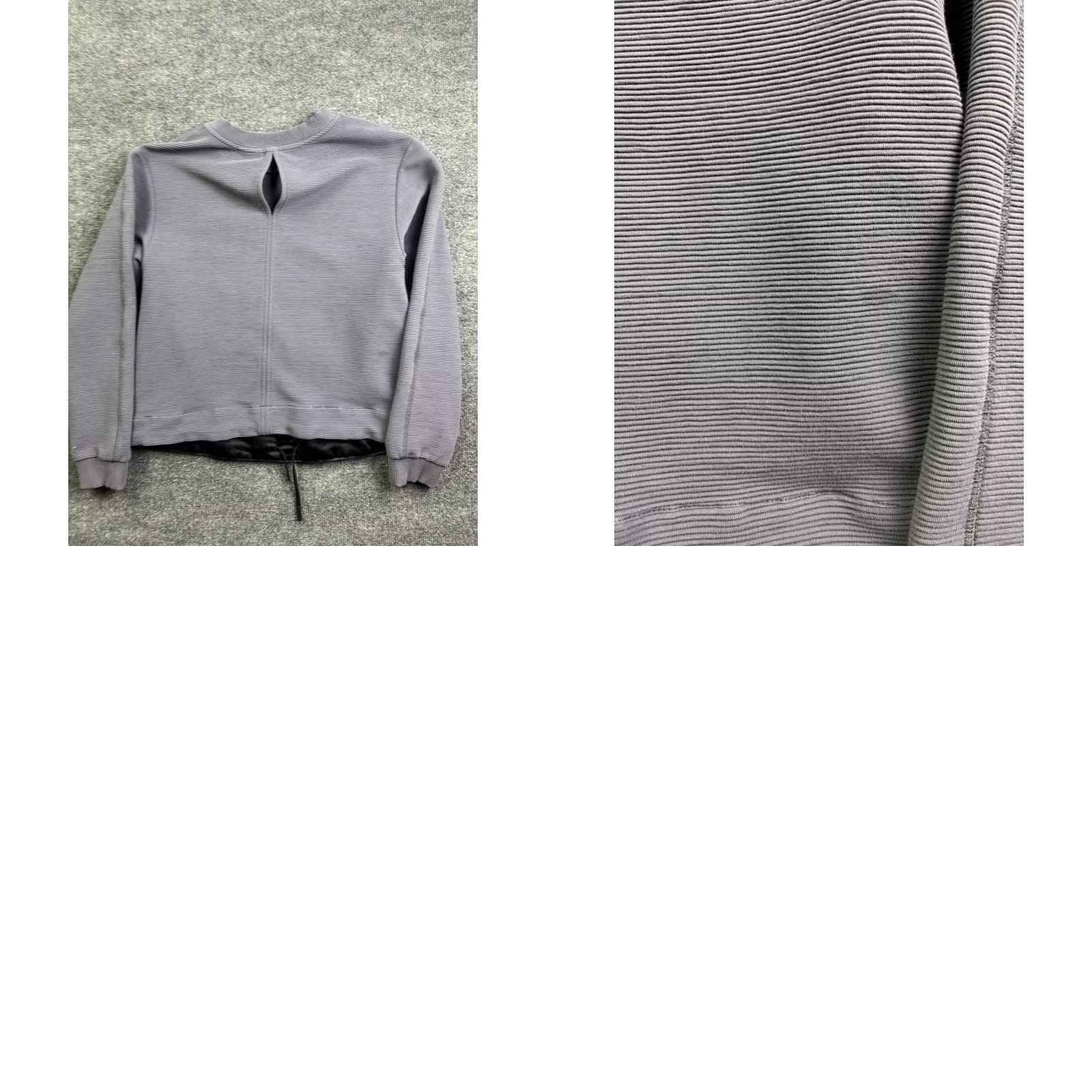 Varley Varley Sweatshirt Womens S Purple Ottoman Ribbed Split Back Pullover Pullover Striped Pocket Crew Neck Long Sleeve Size S / US 4 / IT 40 - 8 Thumbnail