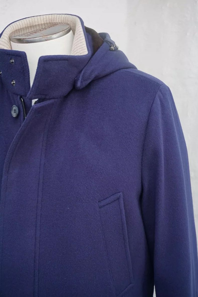 Loro Piana LORO PIANA Navy blue parka, camel hair coat Size US M / EU 48-50 / 2 - 5 Thumbnail