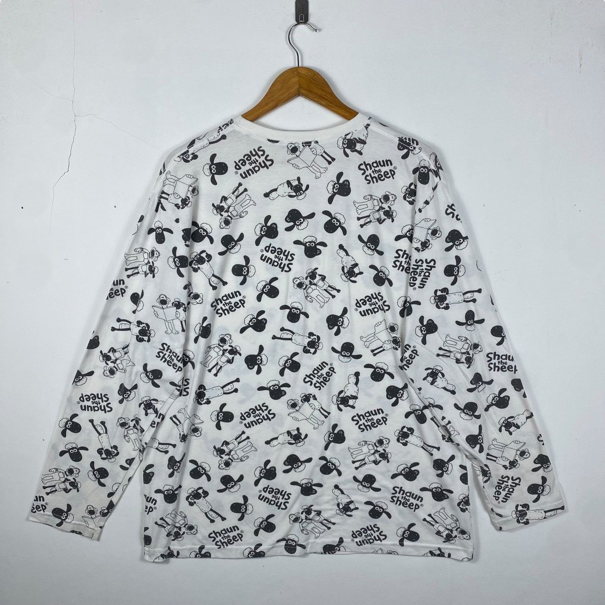 Cartoon Network SHAUN THE SHEEP Cartoon Fullprint Long Sleeve Tee Shirt Size L / US 10 / IT 46 - 4 Thumbnail