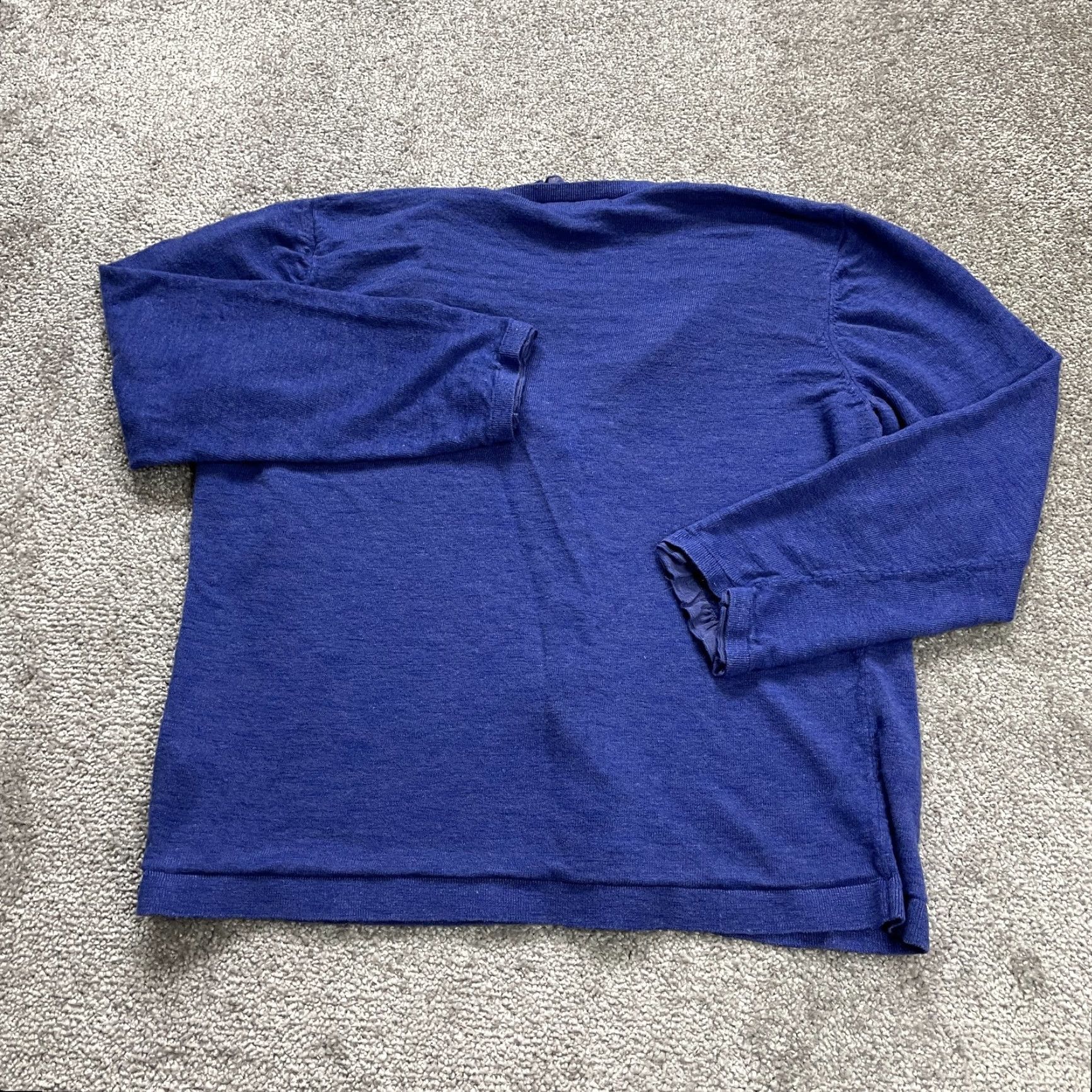 Jones New York Jones New York Cardigan Women XL Blue Knit Raglan Sleeve Button Down Solid Breathable Stretch Casual Travel Size XL / US 12-14 / IT 48-50 - 2 Thumbnail