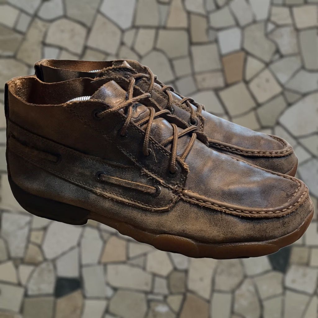 Twisted X Twisted X Mens Chukka Boots Lace Up Driving Moc Brown Size 8M MDM0007 M Casual Western Cowboy Size US 8 / EU 41 - 1 Thumbnail