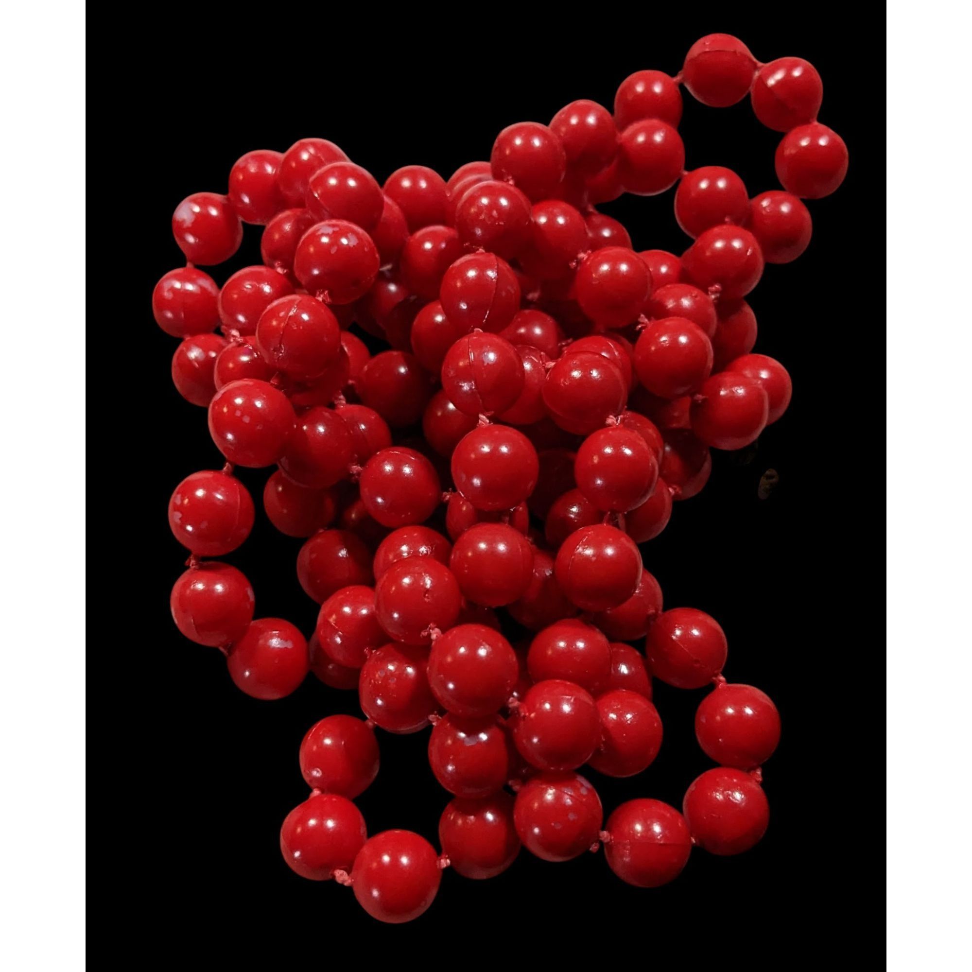 Other Retro Casual Red Beaded Extra Long Necklace Size ONE SIZE - 2 Thumbnail