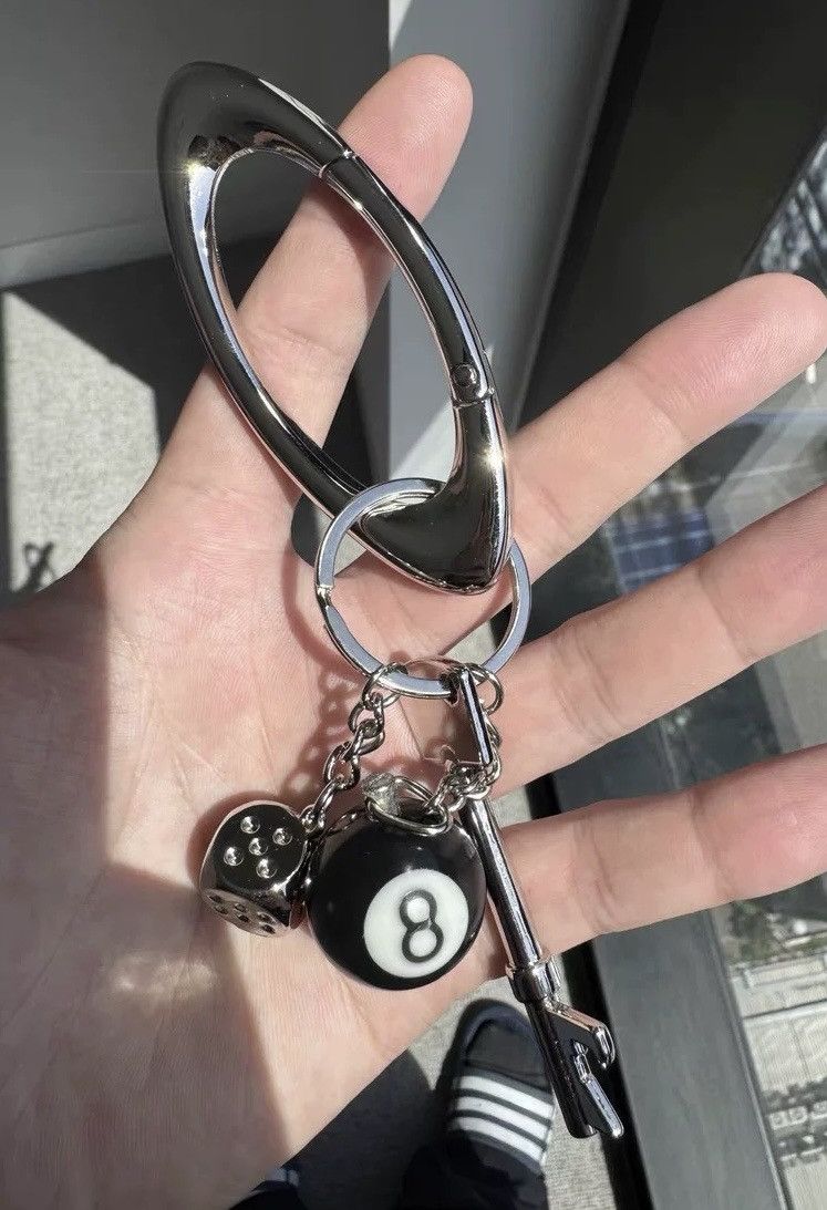 Japanese Brand Vintage y2k oval carabiner dice key snooker 8 ball keychain Size ONE SIZE - 1 Thumbnail