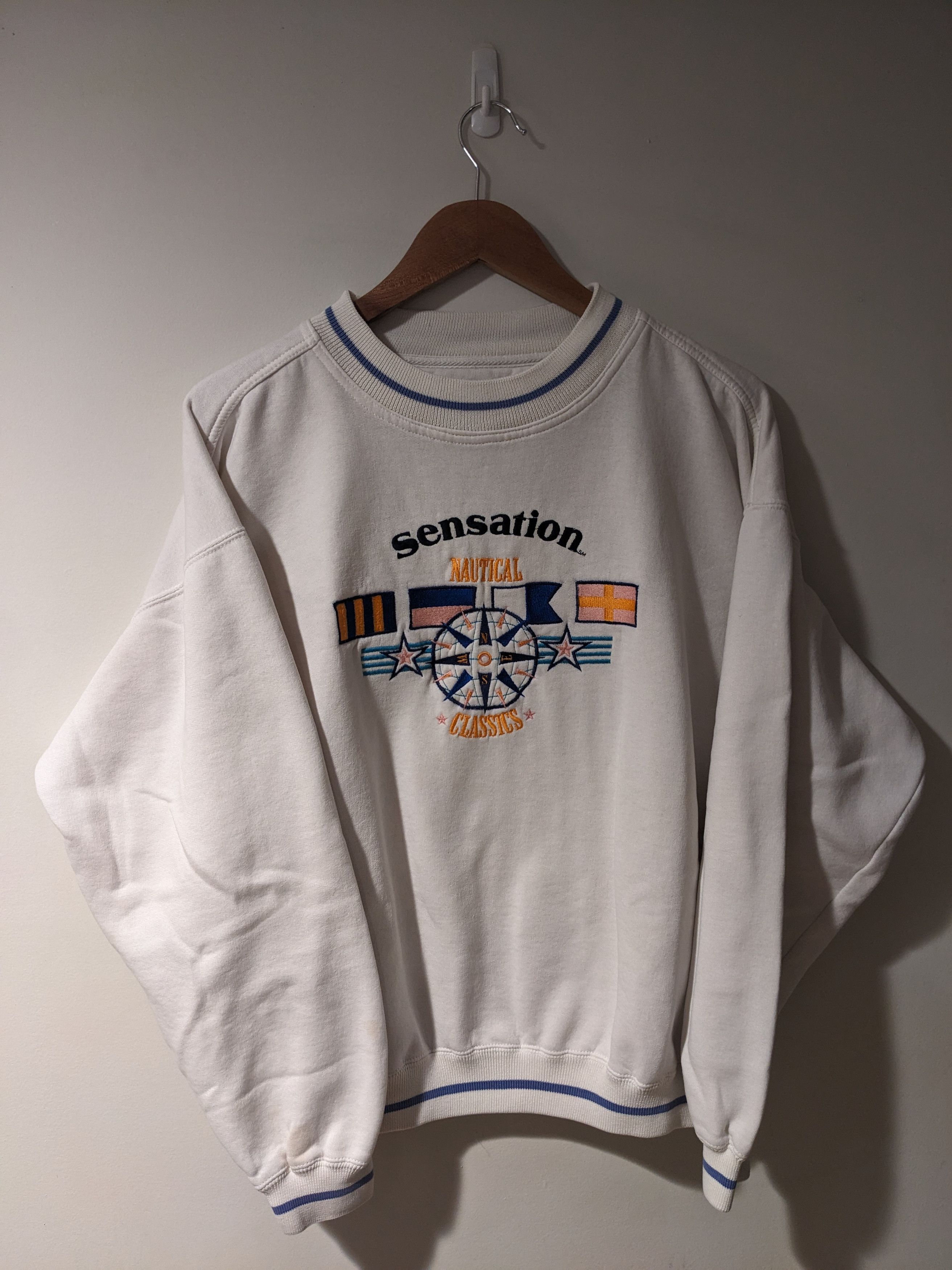 Vintage Vintage 90s Sensation Nautical Classics Large Sweatshirt Size US L / EU 52-54 / 3 - 1 Thumbnail