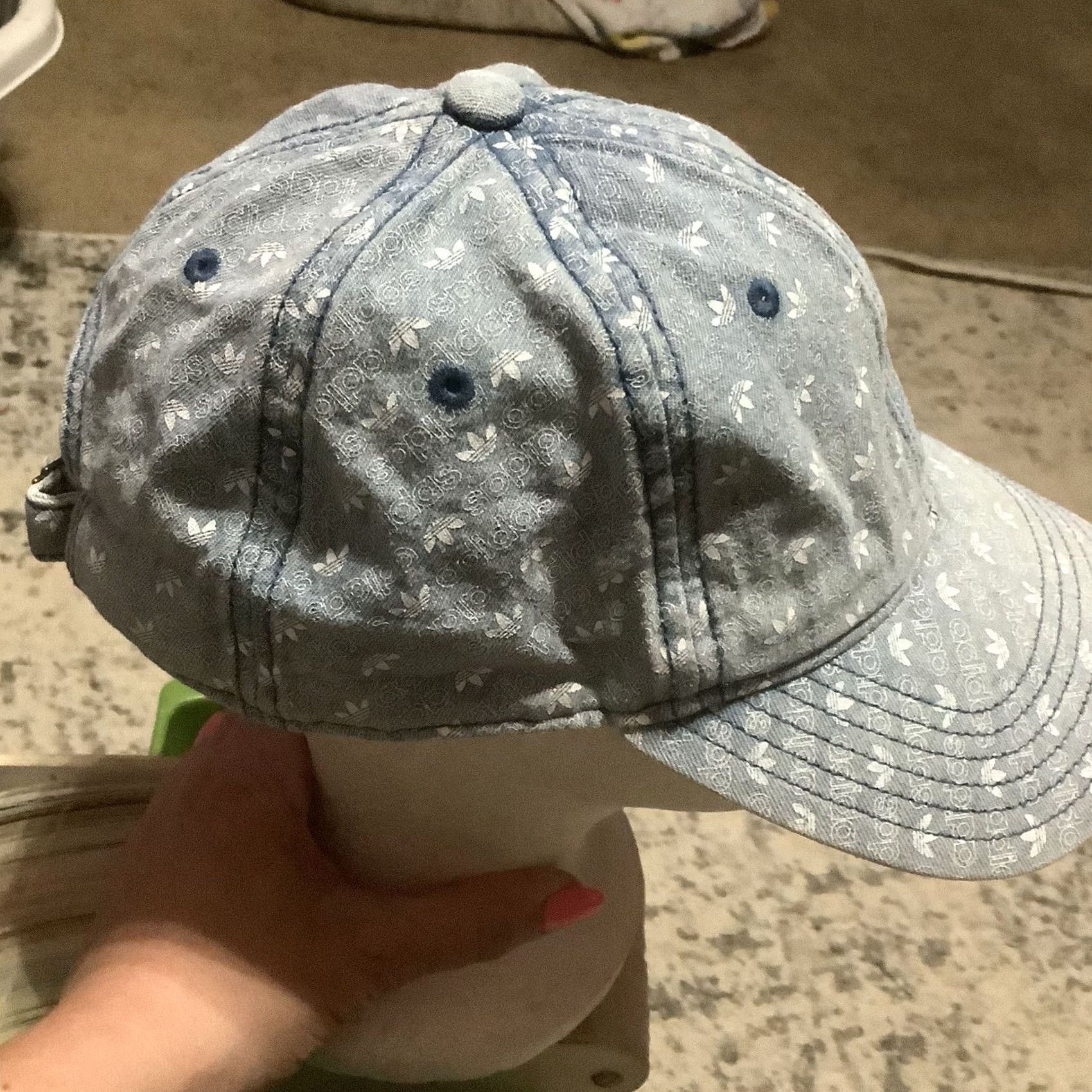 Adidas Adidas Hat Baseball Cap Washed Blue Denim Strapback Unisex Adults One Size Adjustable Logo Size ONE SIZE - 2 Thumbnail