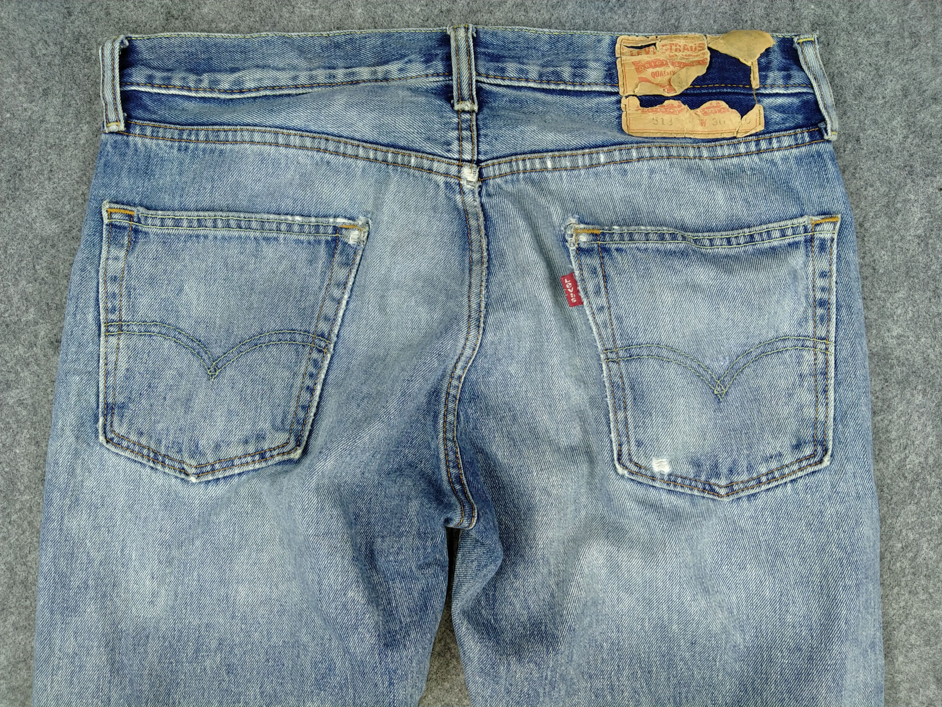 Levi's Vintage Levi's 513 Distressed 32 x 30 Denim -JN318 Size US 32 / EU 48 - 4 Thumbnail