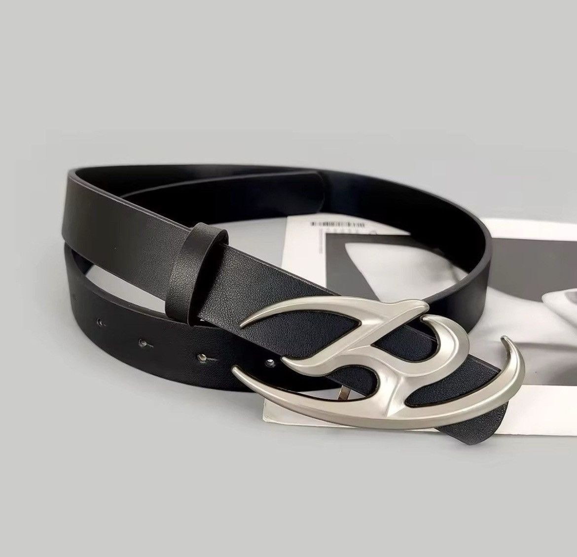 Japanese Brand × Leather Y2K style chrome buckle belt Size ONE SIZE - 7 Thumbnail