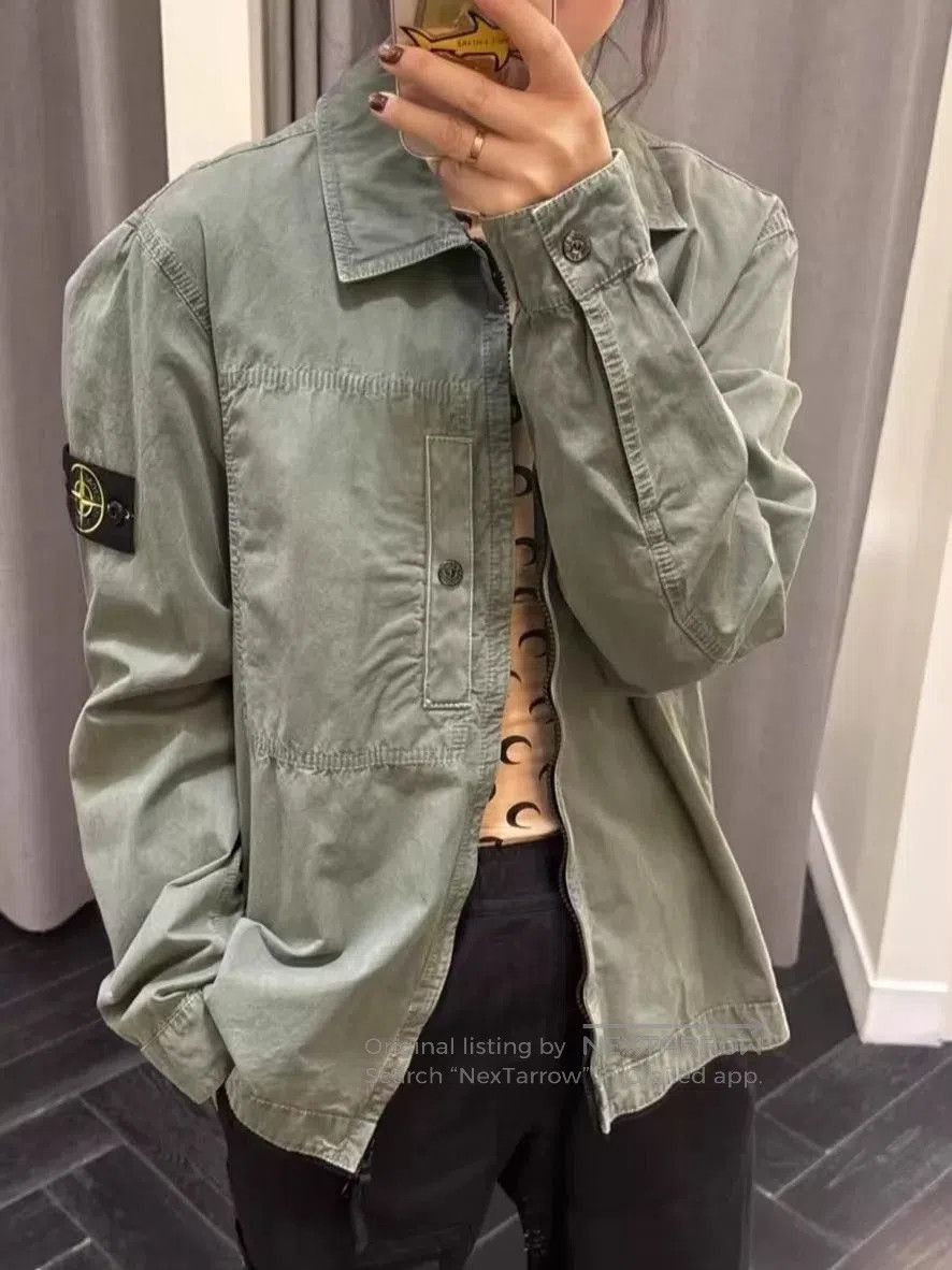Stone Island Green Long-Sleeve Button-Up Shirt. Size US M / EU 48-50 / 2 - 8 Thumbnail