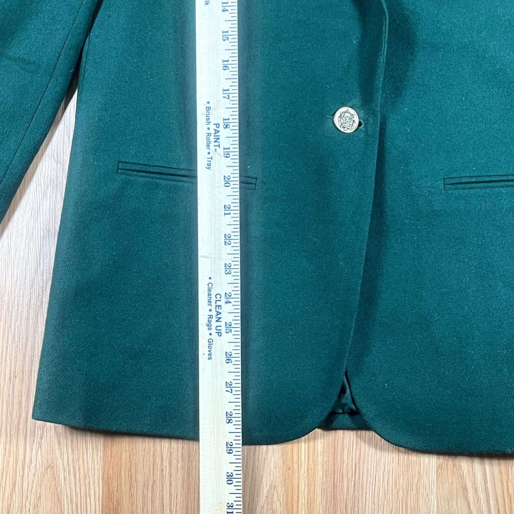 Vintage VINTAGE Block Island Blazer Jacket Womens 8 Green Wool Lined Business Wear Regular Long Sleeve Button - 100% Wool - Dry Clean Only - Womens Size M / US 6-8 / IT 42-44 - 4 Thumbnail
