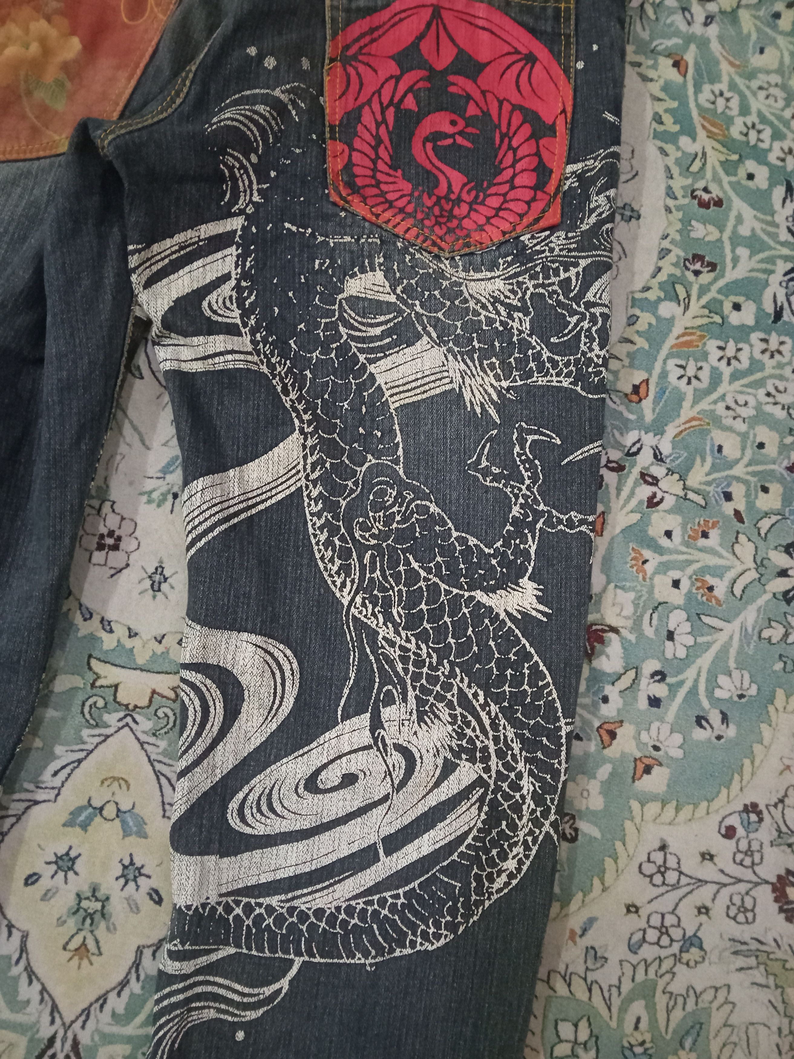 Japanese Brand B-S Dragon Motive Jeans Size US 33 - 8 Thumbnail