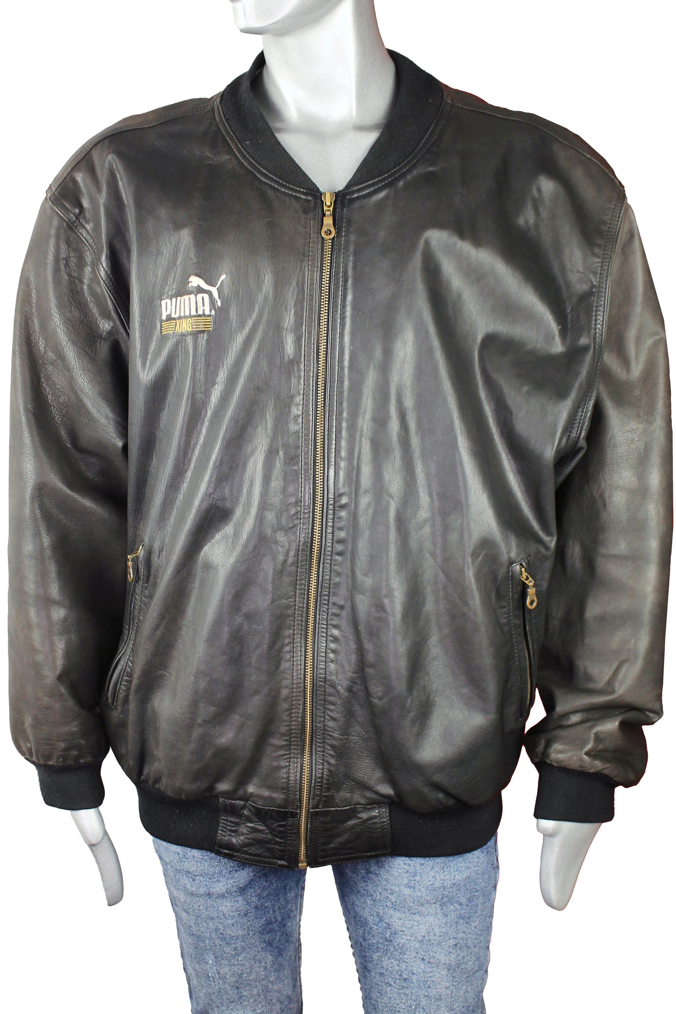 Puma Vintage 80s Puma Leather Bomber Jacket XL Size US XL / EU 56 / 4 - 3 Thumbnail
