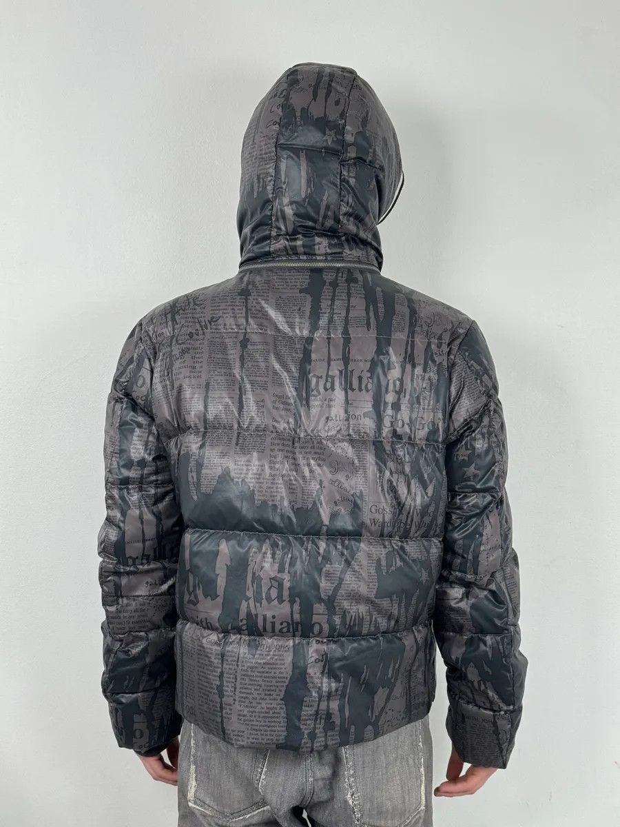 John Galliano AW2010 John Galliano Magazine Newspapers Black & Brown Hooded Puffer Jacket Size US L / EU 52-54 / 3 - 5 Thumbnail