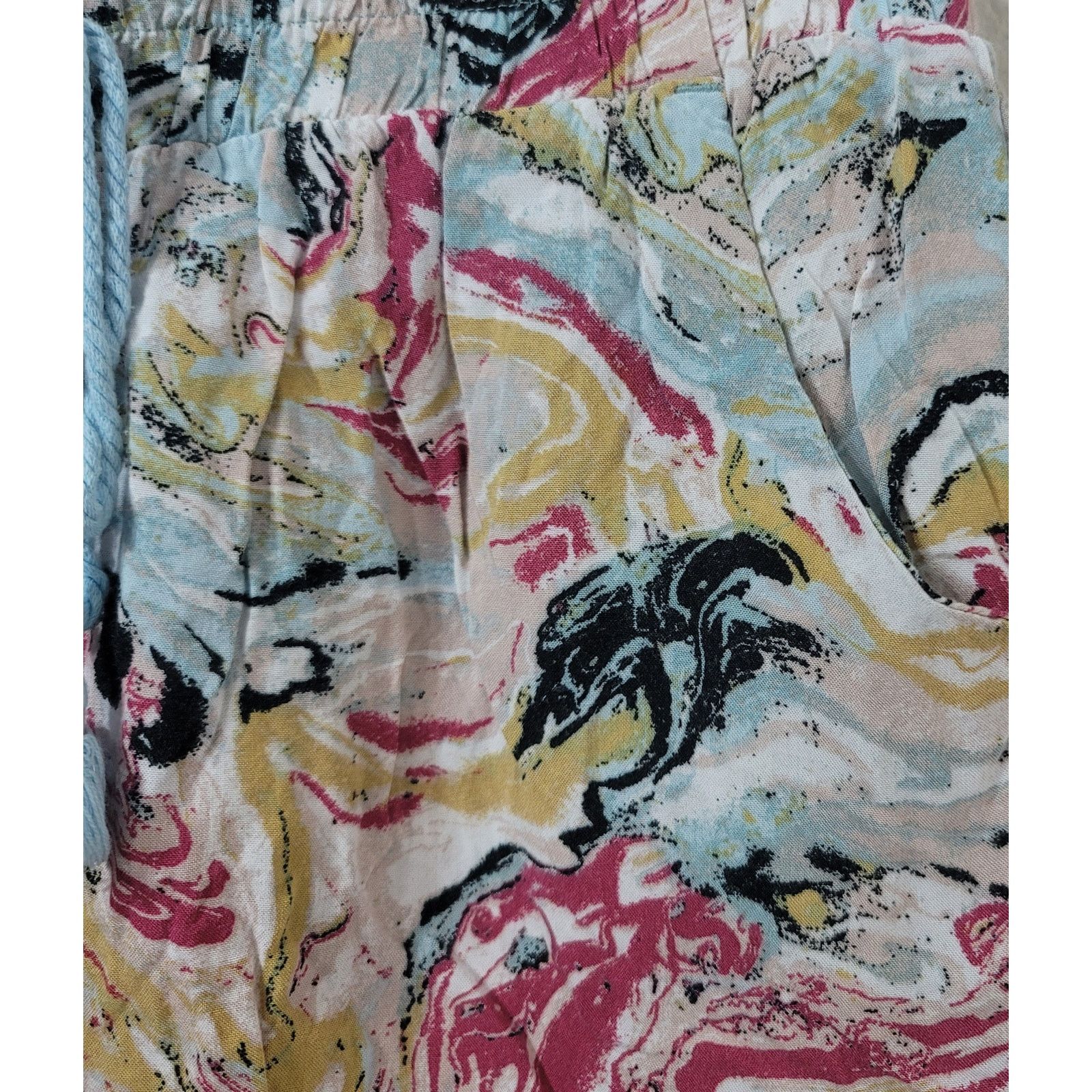 Other BeBop Pink Blue Abstract Print Pull On Shorts Small Pleated Size 26" / US 2 / IT 38 - 2 Thumbnail